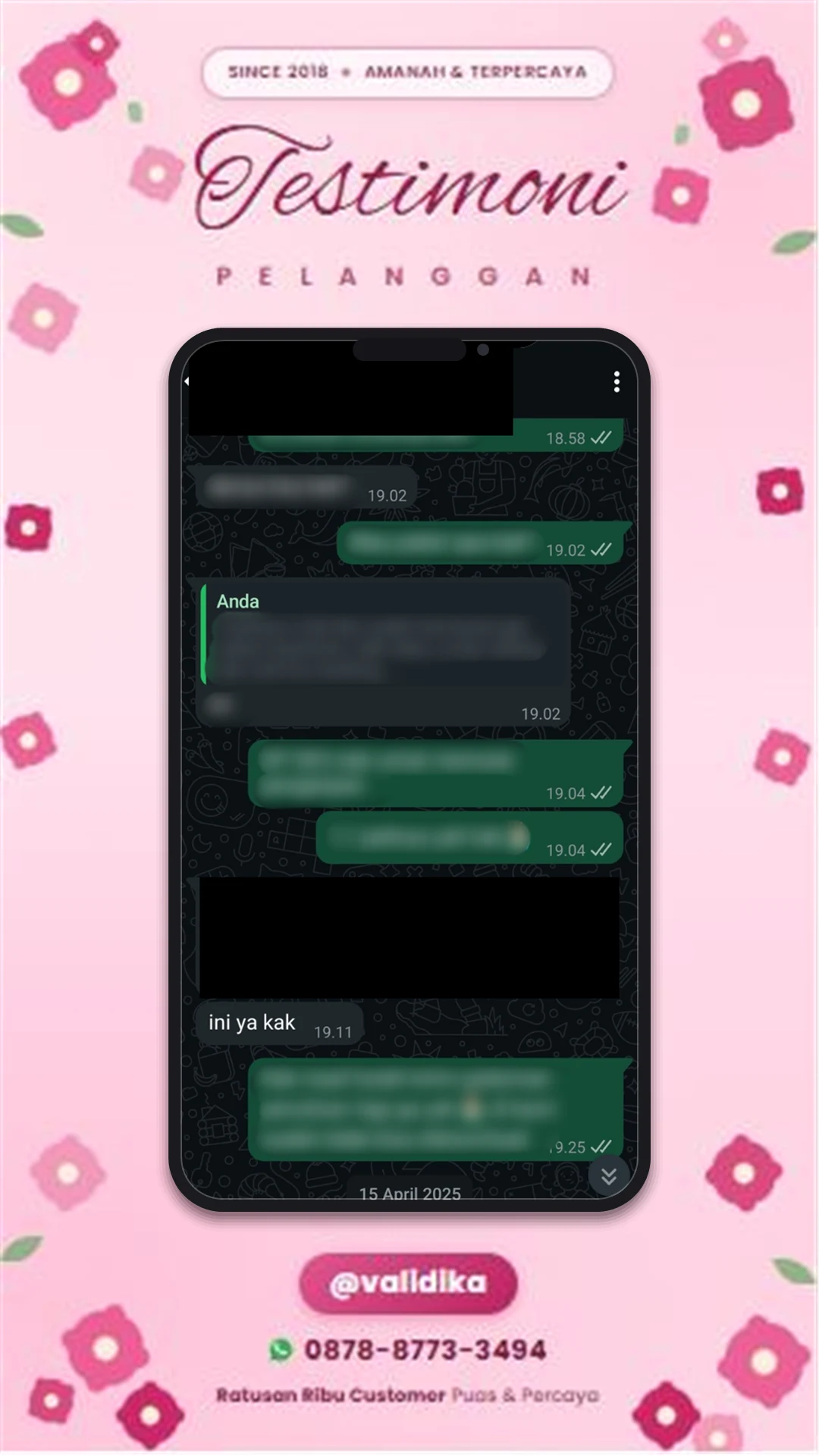 Bukti testimoni pelanggan