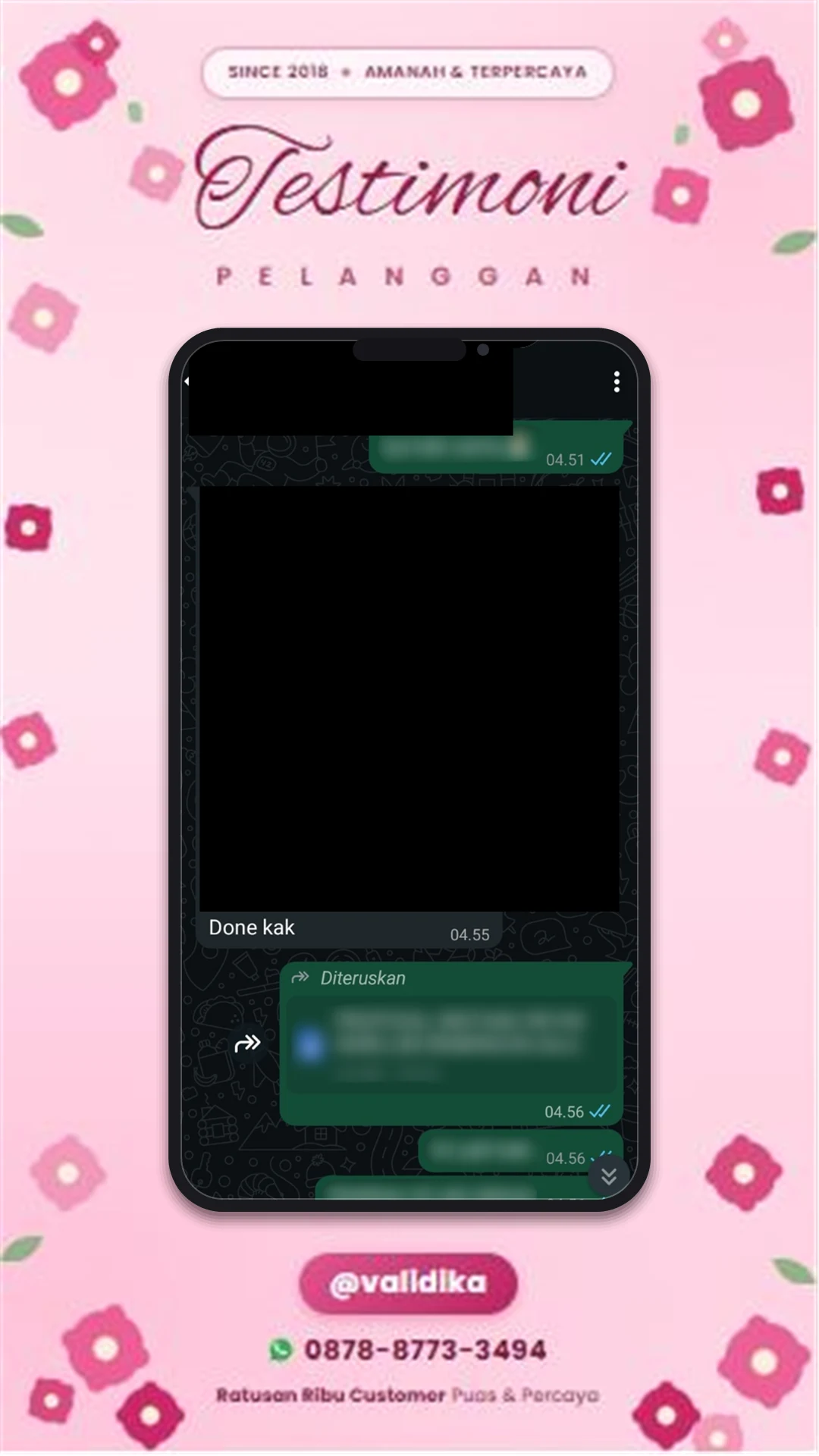 Bukti testimoni pelanggan
