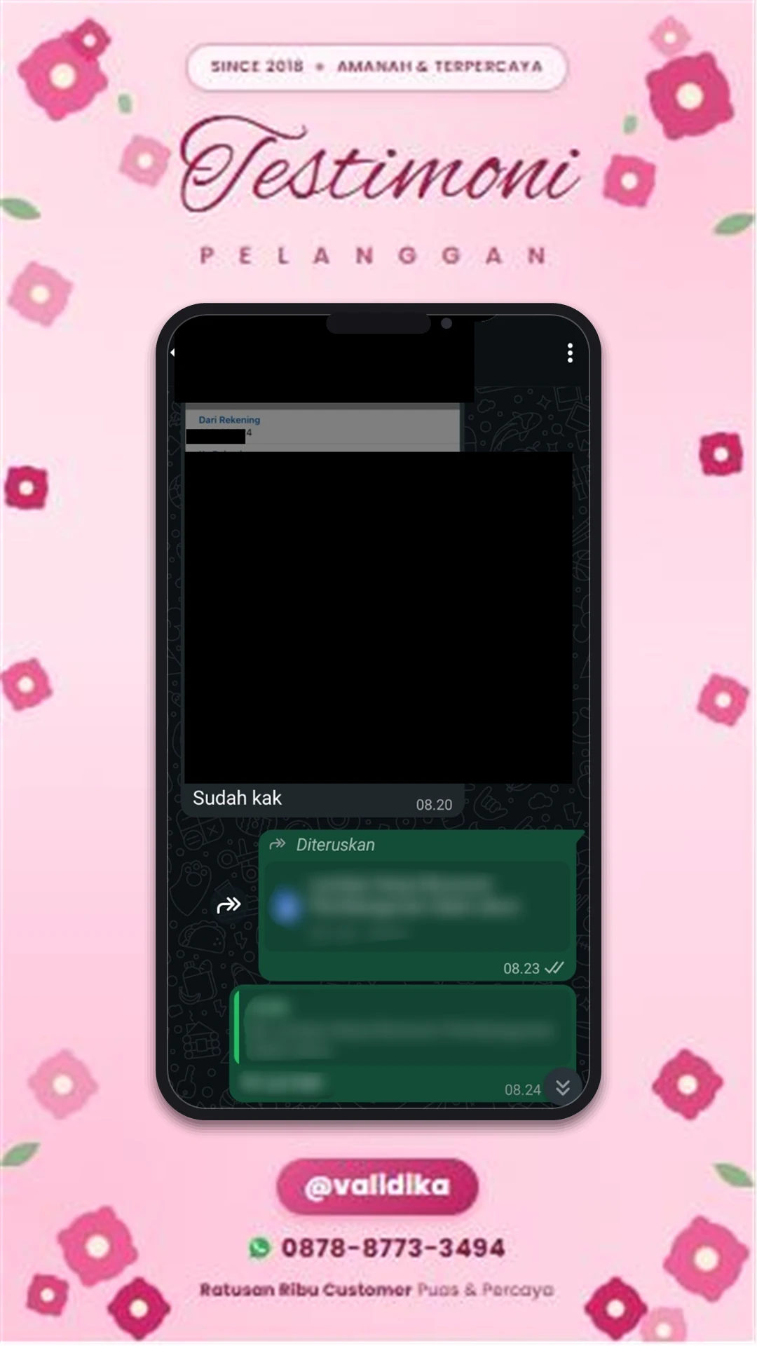 Bukti testimoni pelanggan