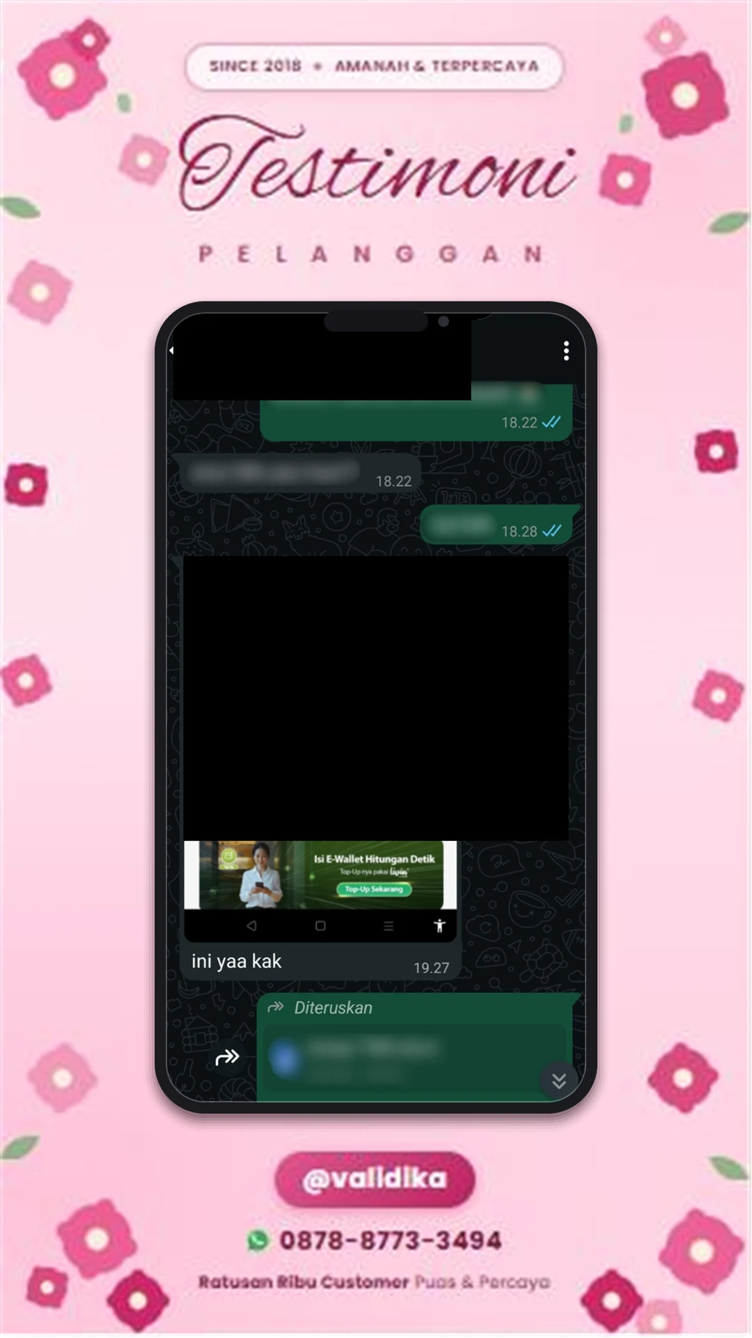 Bukti testimoni pelanggan