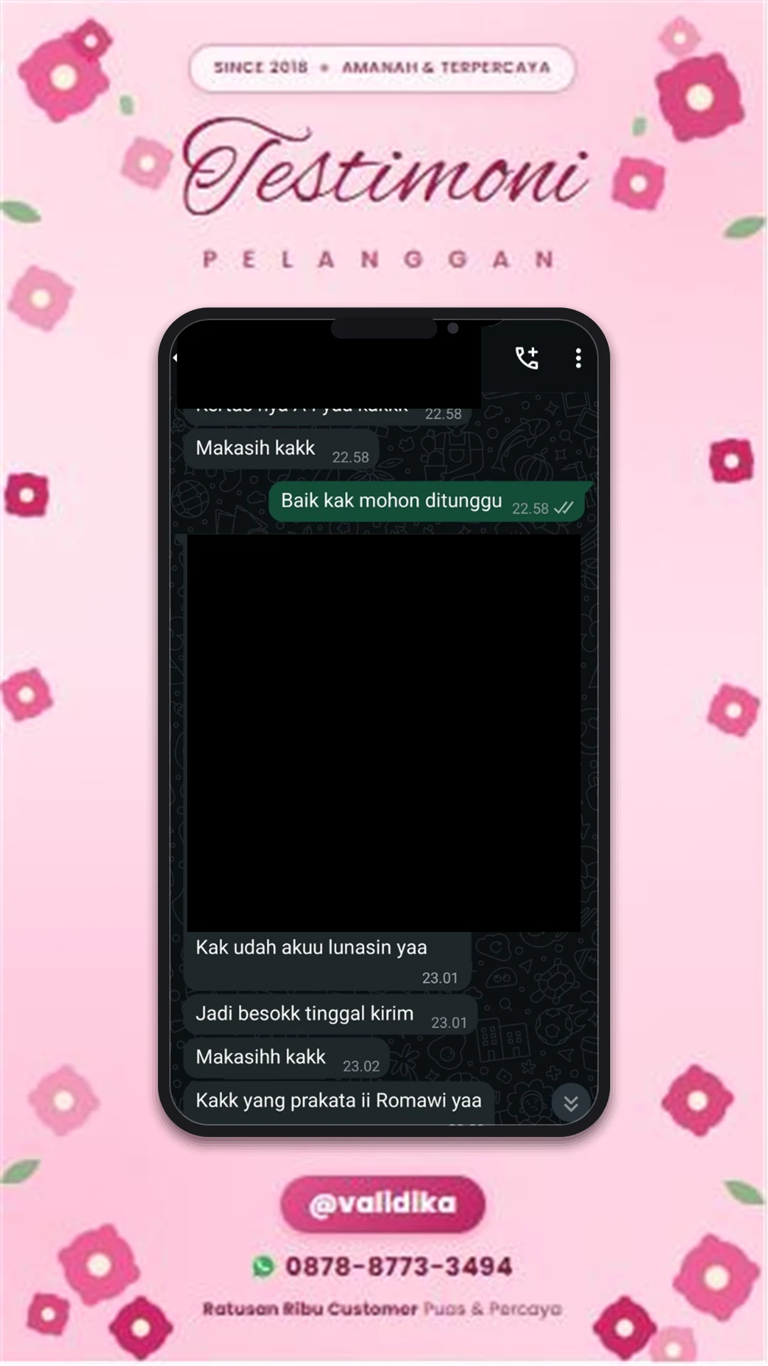 Bukti testimoni pelanggan
