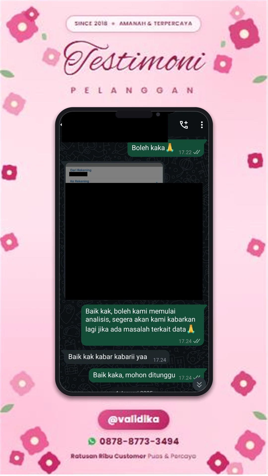 Bukti testimoni pelanggan
