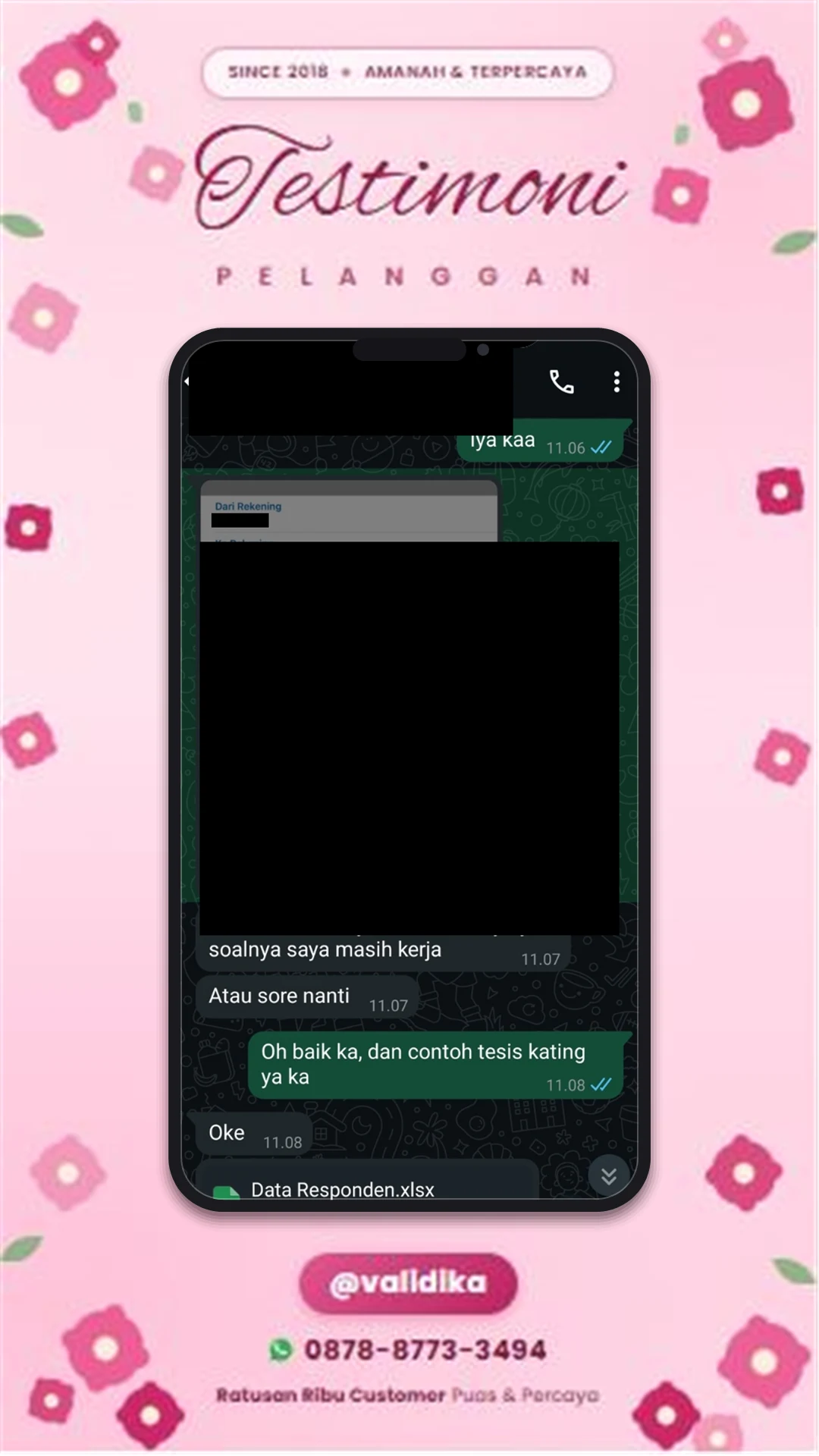 Bukti testimoni pelanggan