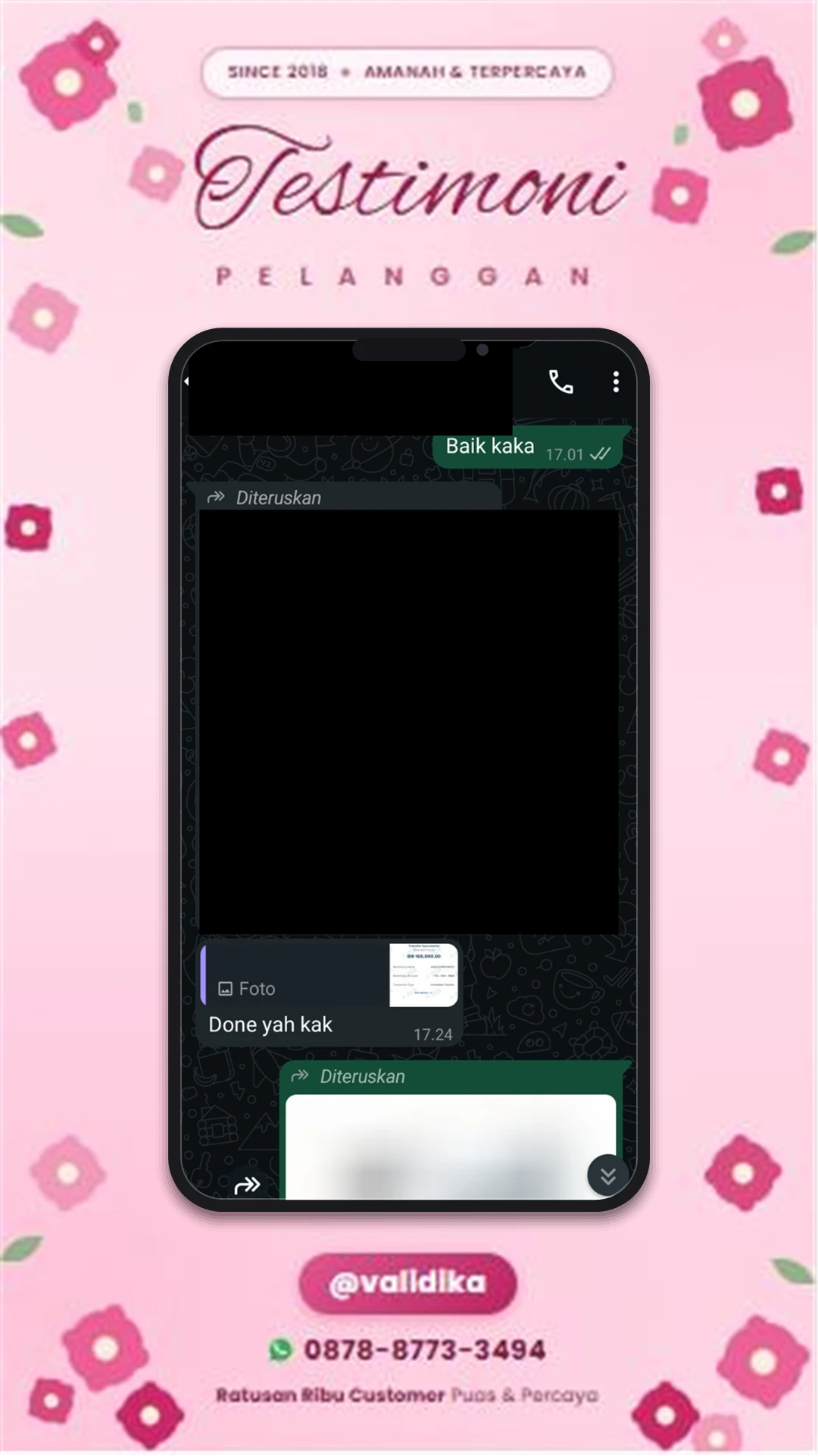 Bukti testimoni pelanggan