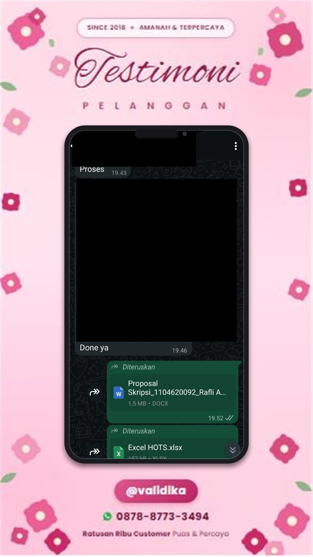 Bukti testimoni pelanggan