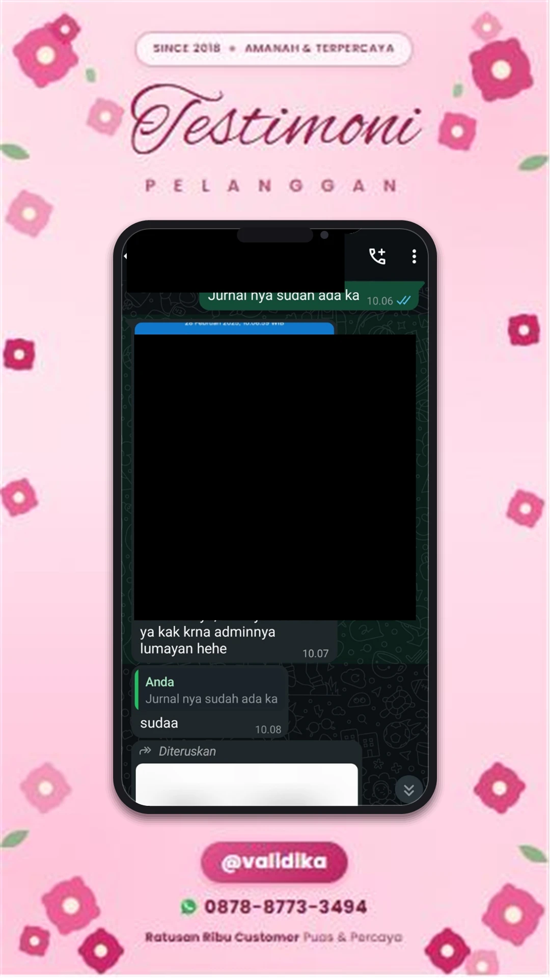 Bukti testimoni pelanggan
