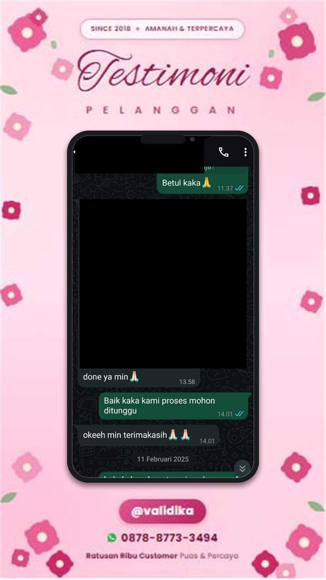 Bukti testimoni pelanggan
