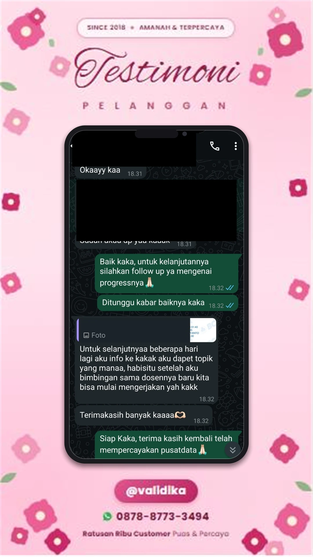 Bukti testimoni pelanggan