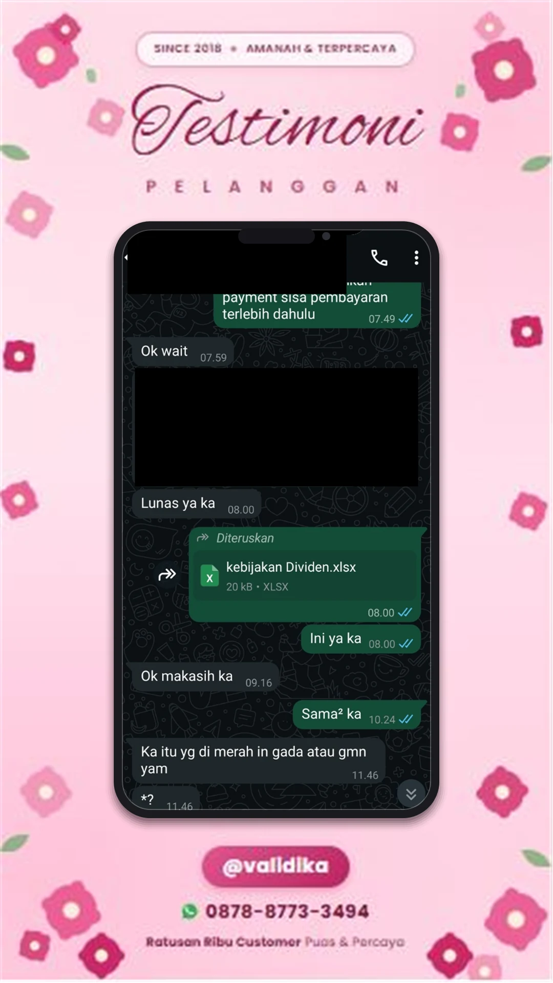 Bukti testimoni pelanggan