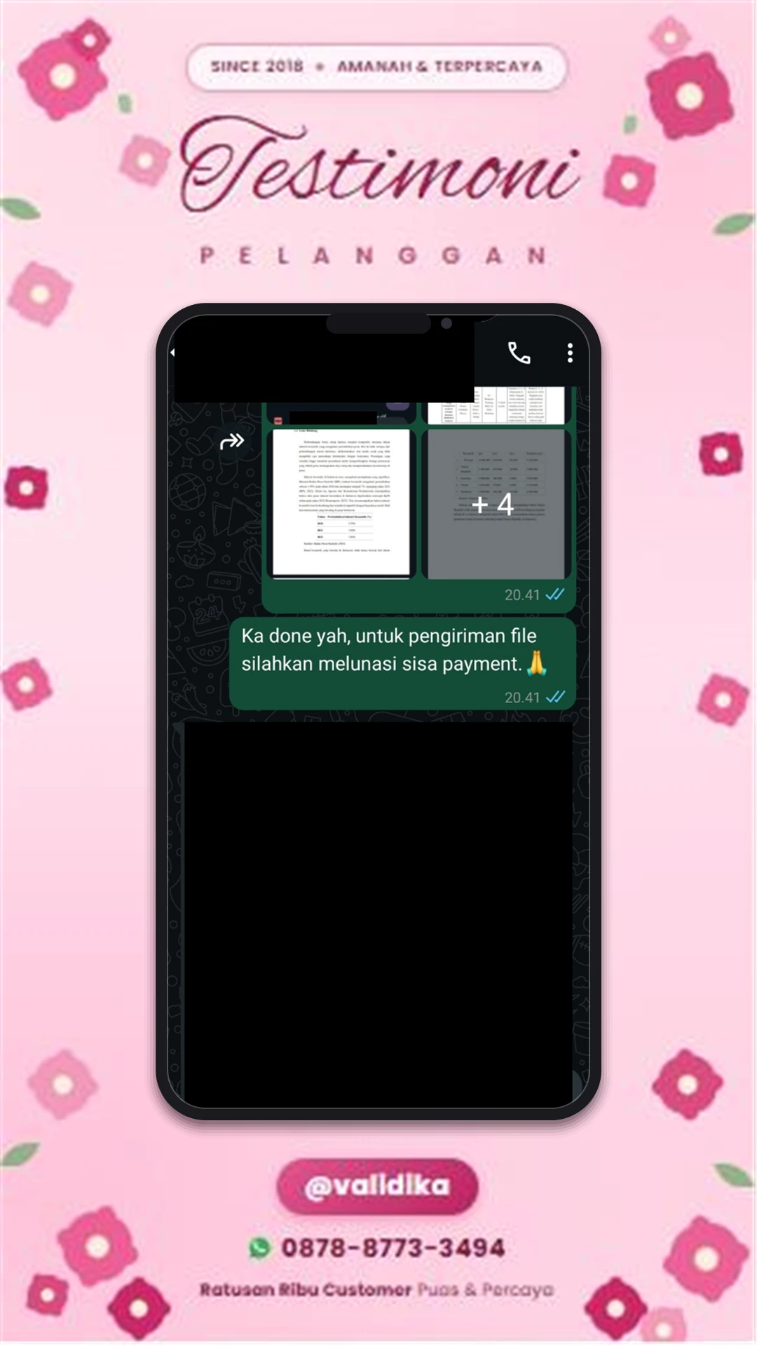 Bukti testimoni pelanggan
