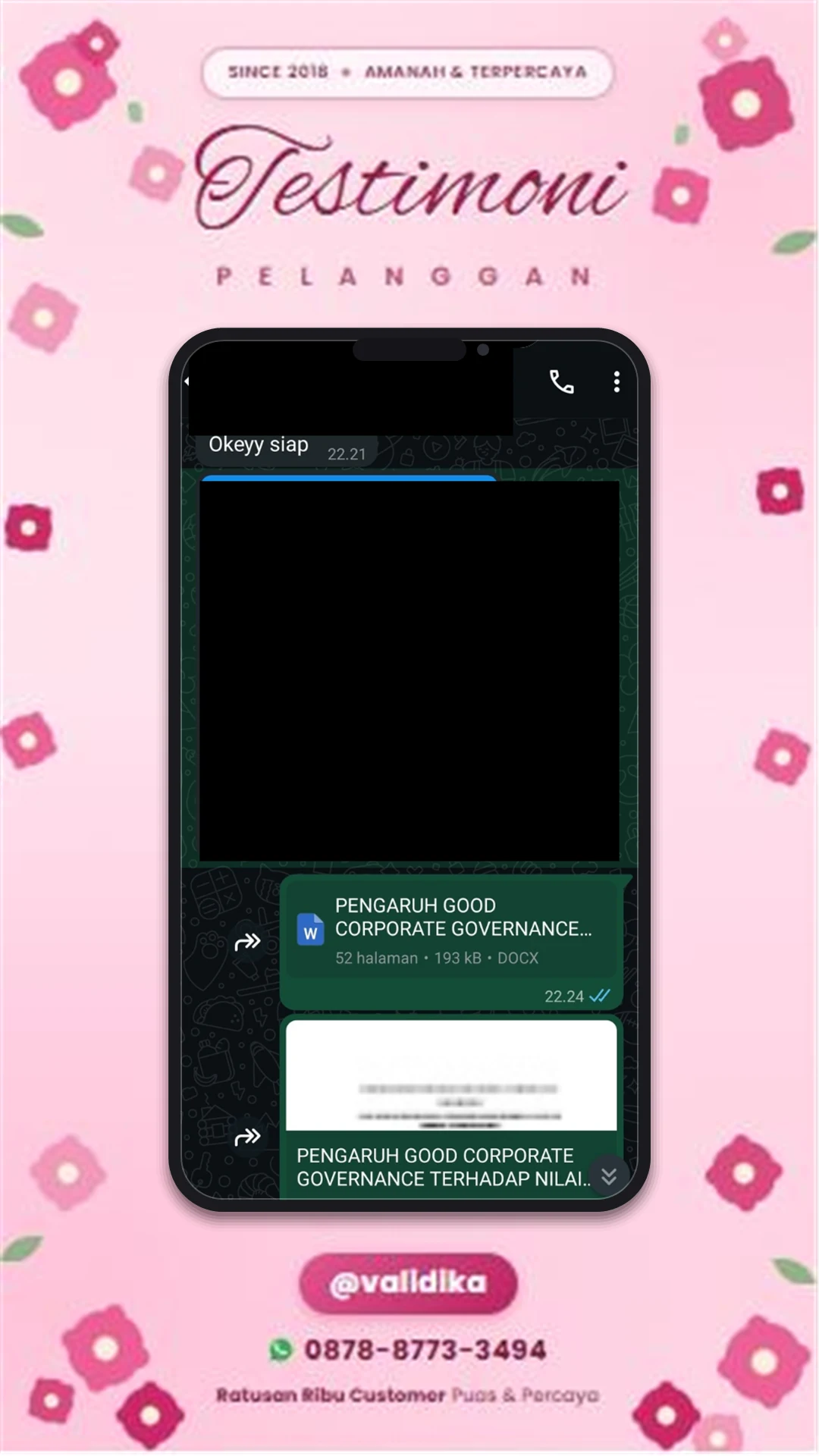 Bukti testimoni pelanggan