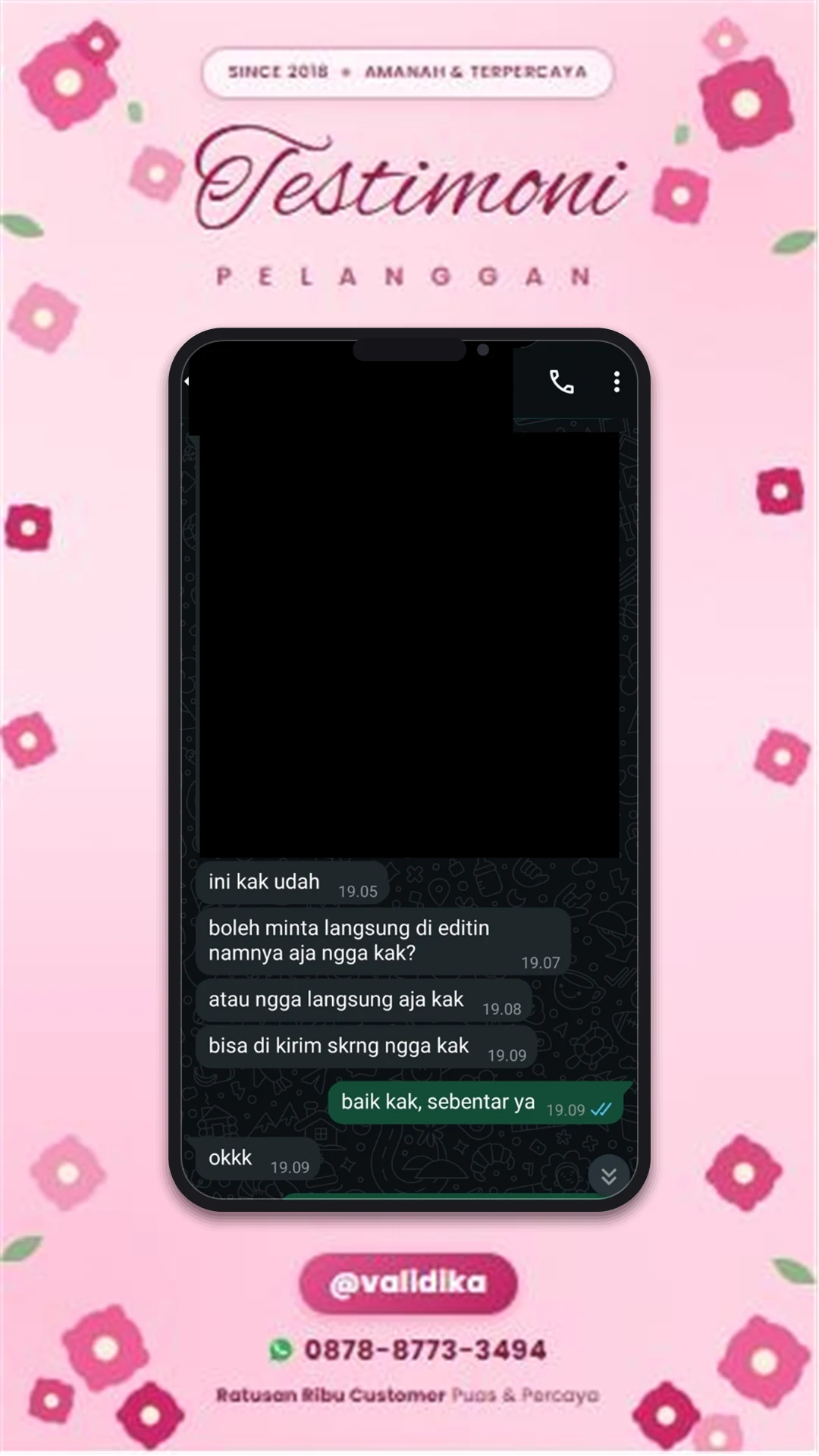 Bukti testimoni pelanggan