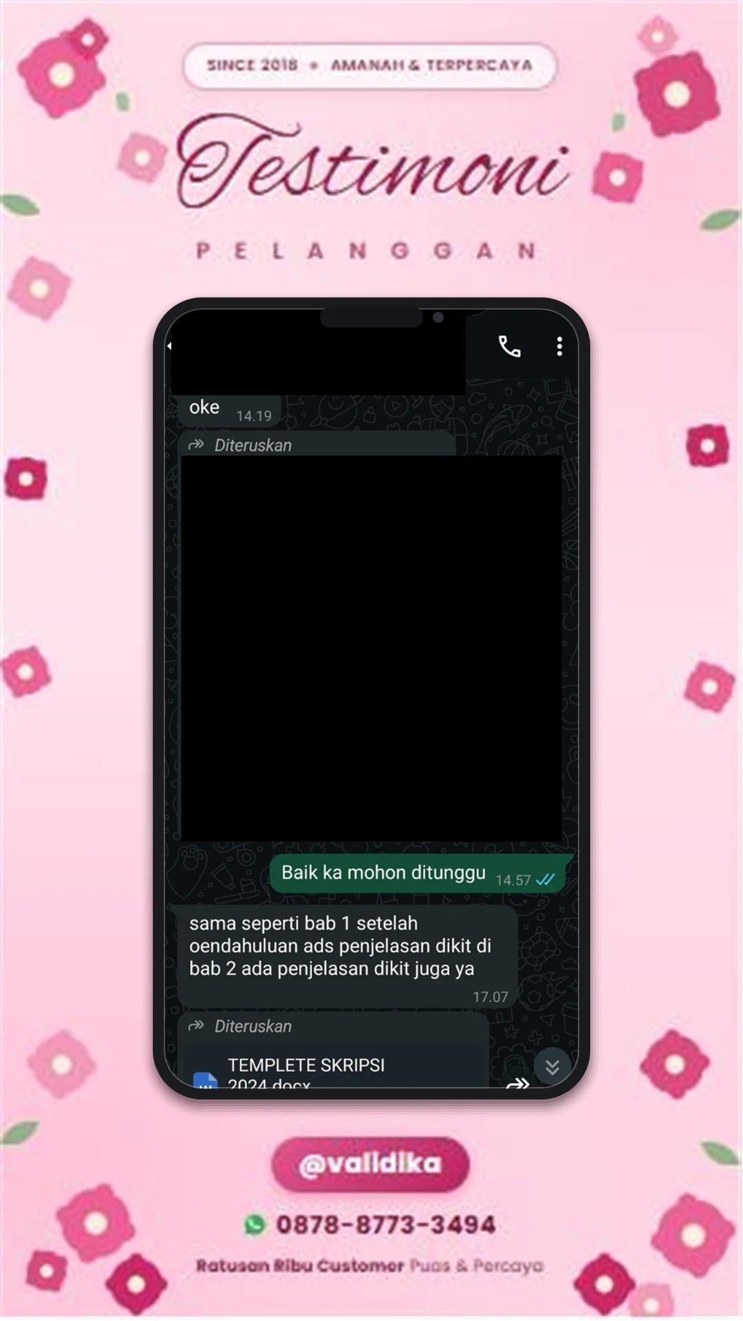 Bukti testimoni pelanggan