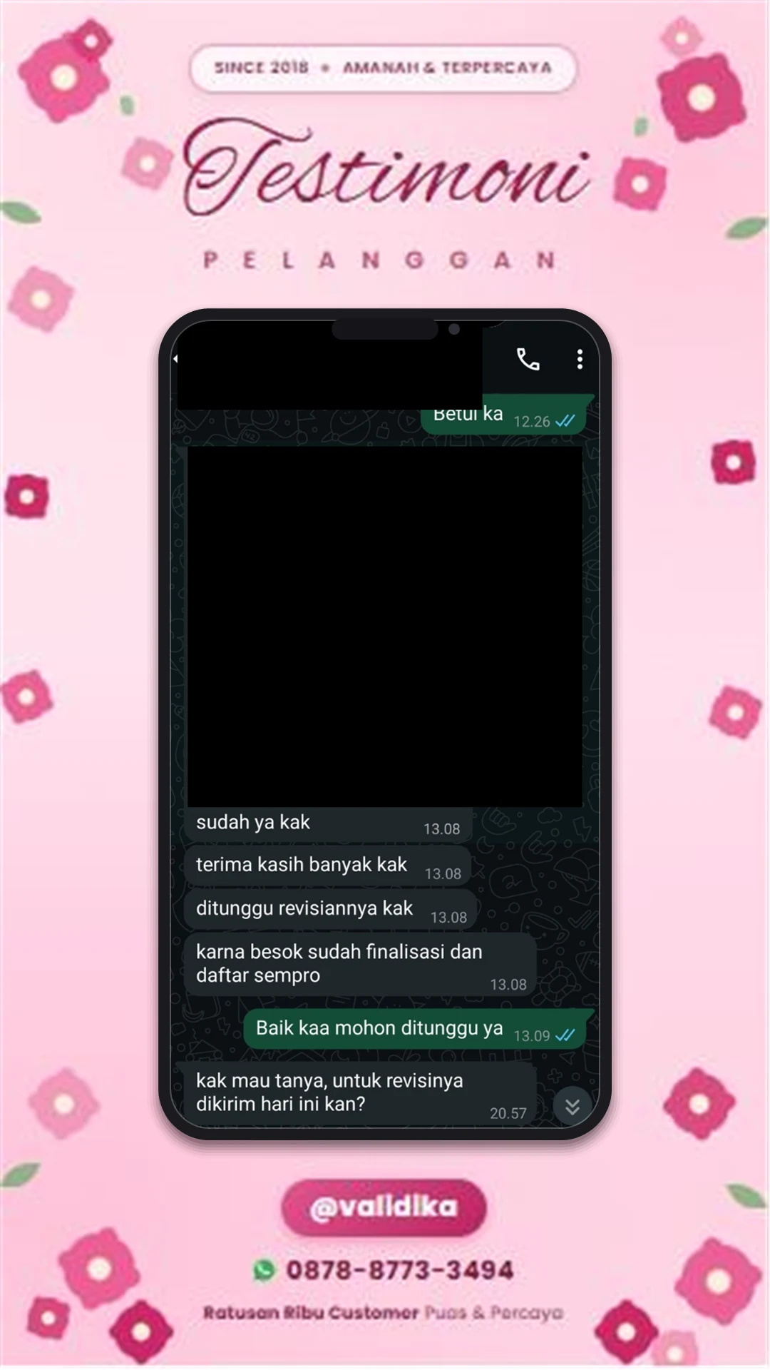 Bukti testimoni pelanggan