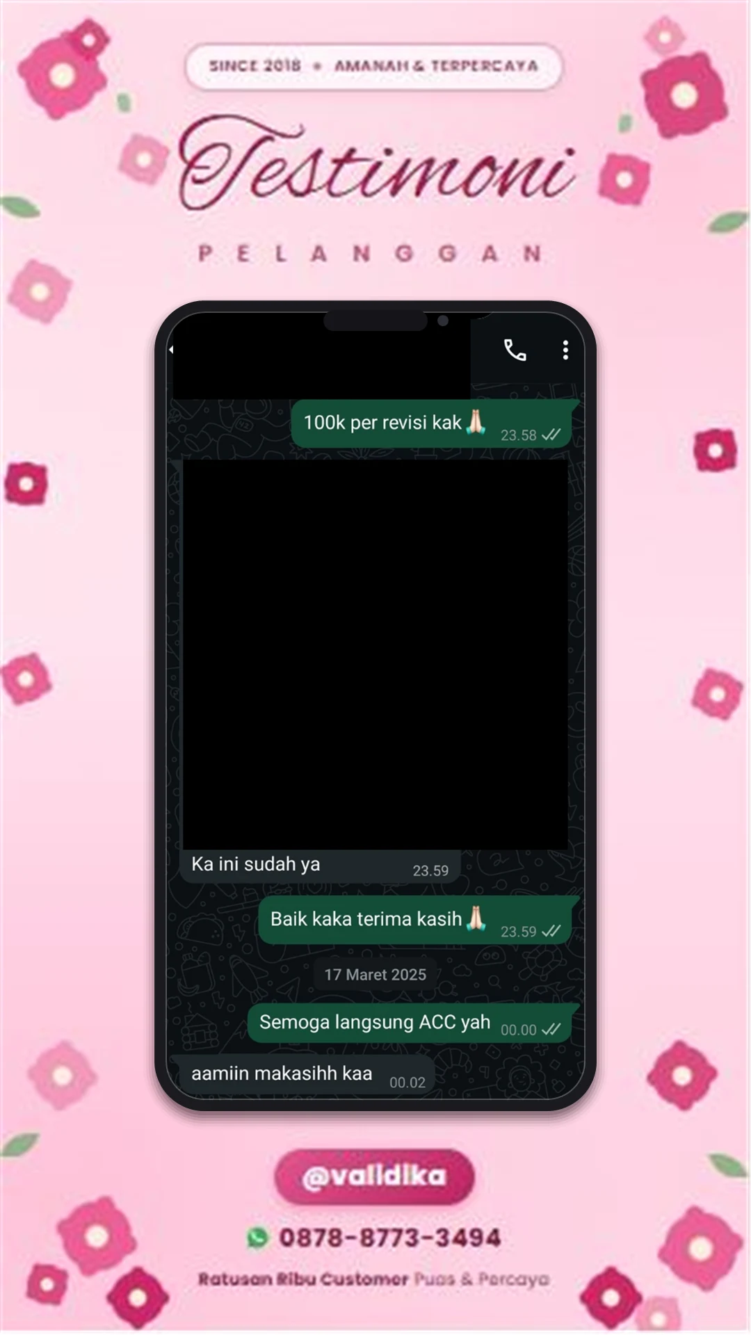 Bukti testimoni pelanggan