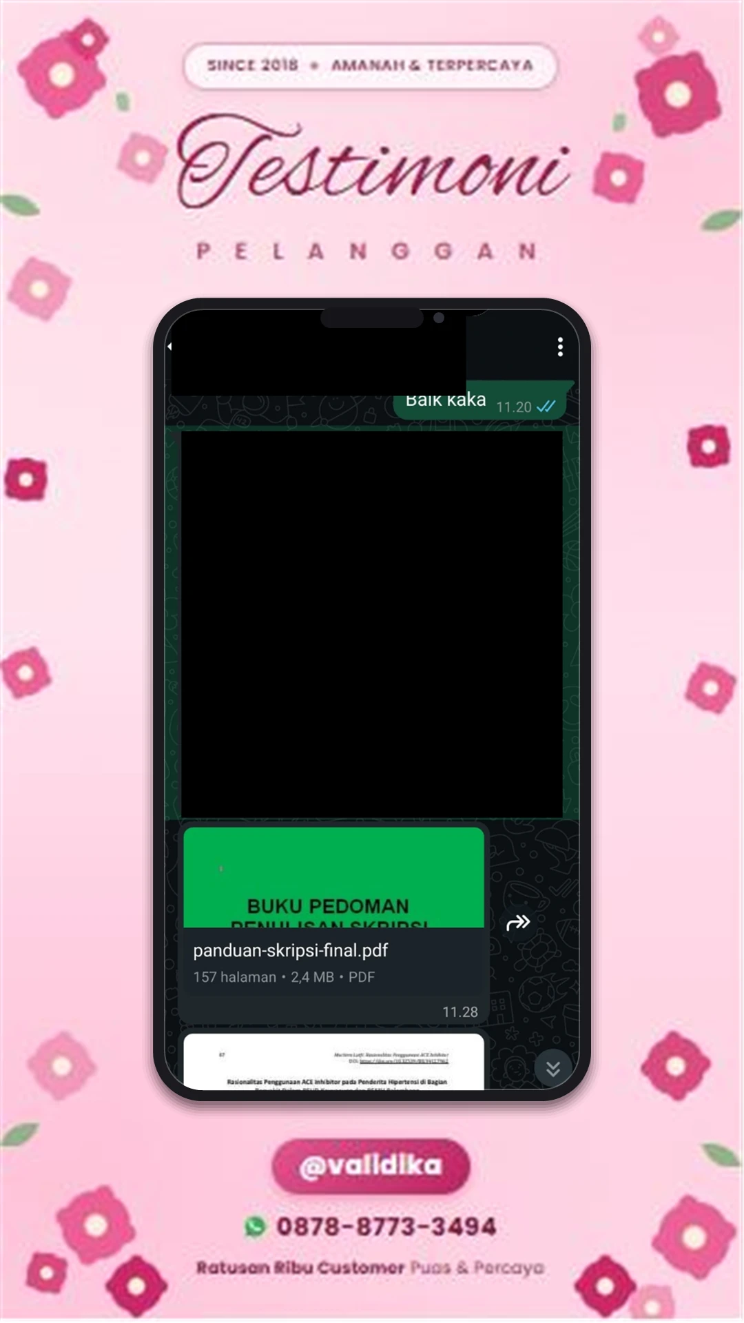 Bukti testimoni pelanggan