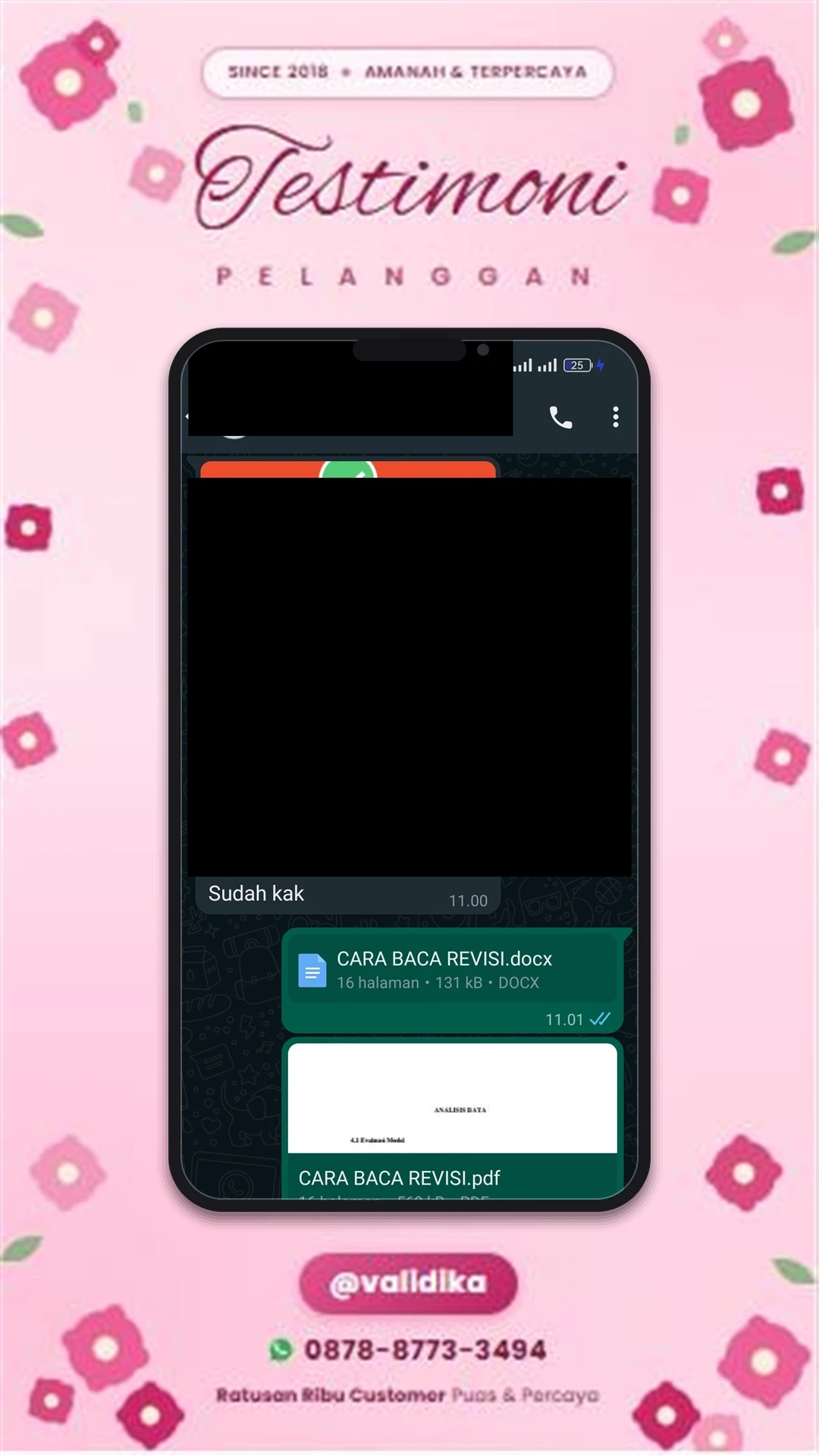 Bukti testimoni pelanggan