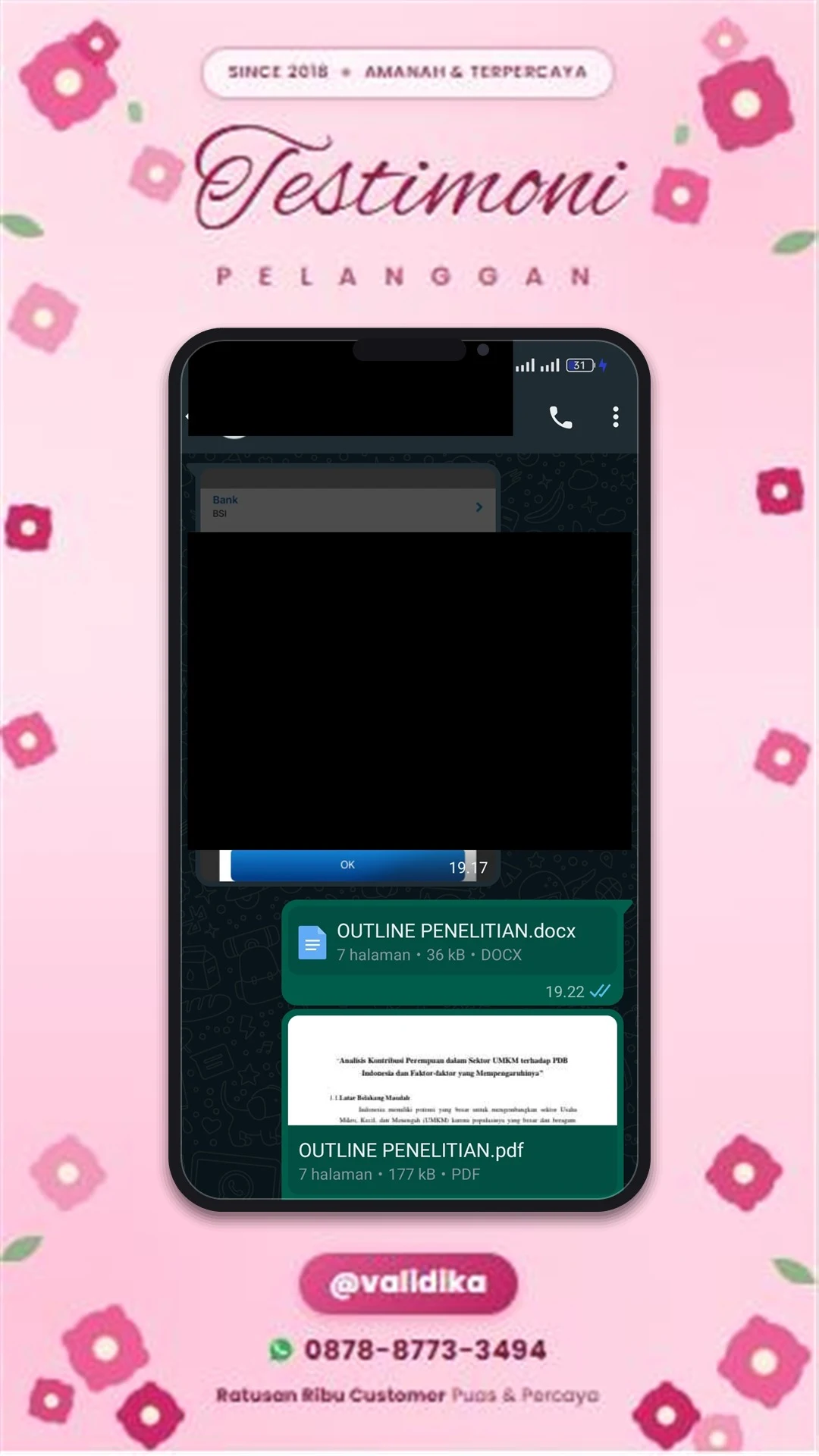 Bukti testimoni pelanggan