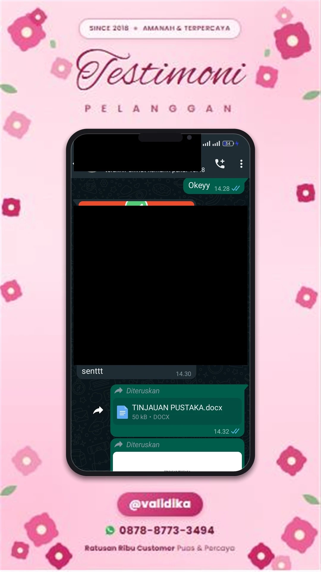 Bukti testimoni pelanggan