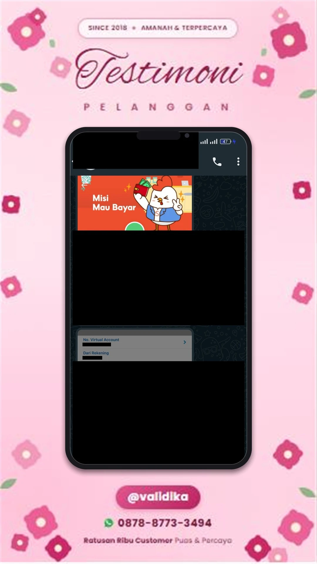 Bukti testimoni pelanggan