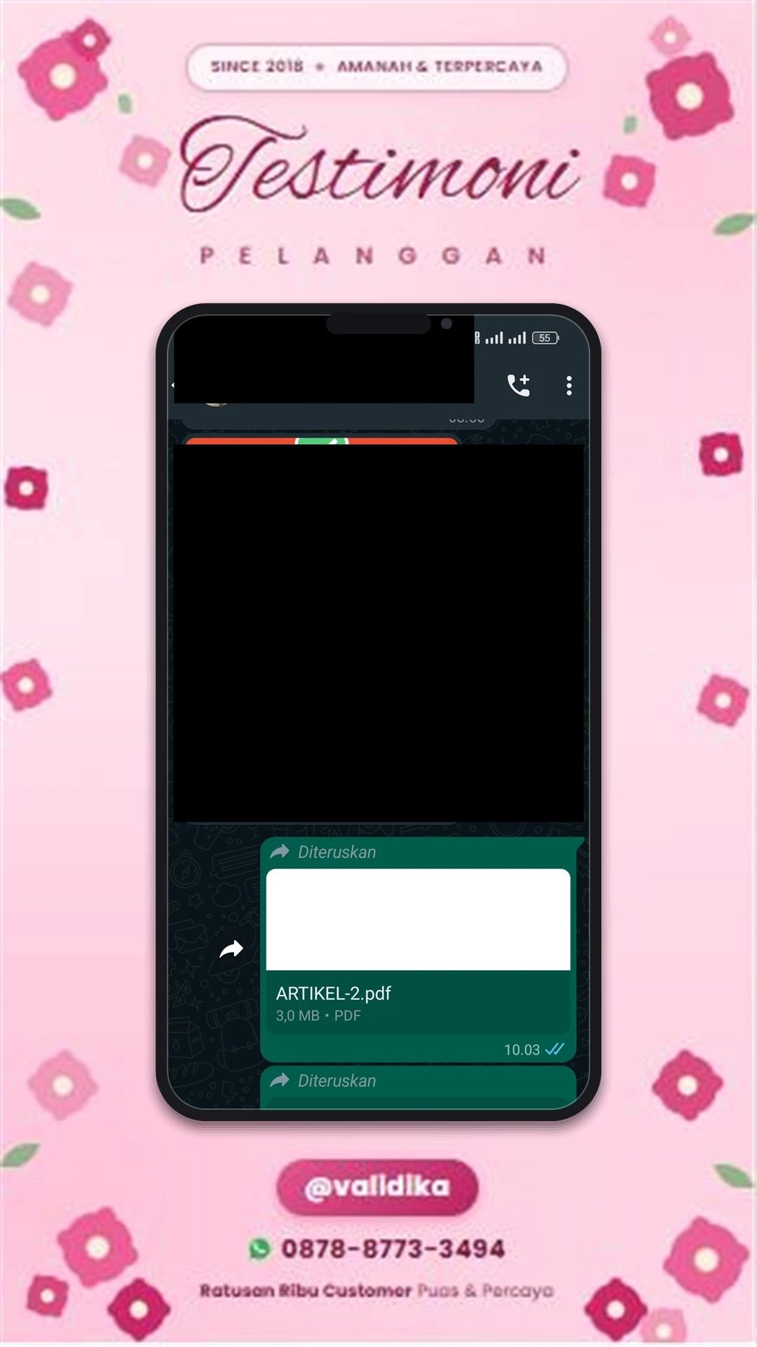 Bukti testimoni pelanggan