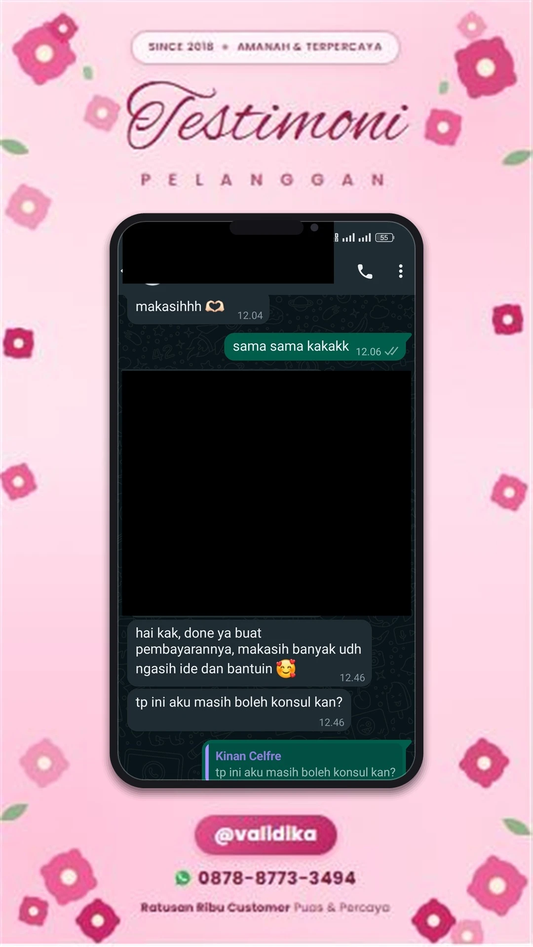 Bukti testimoni pelanggan