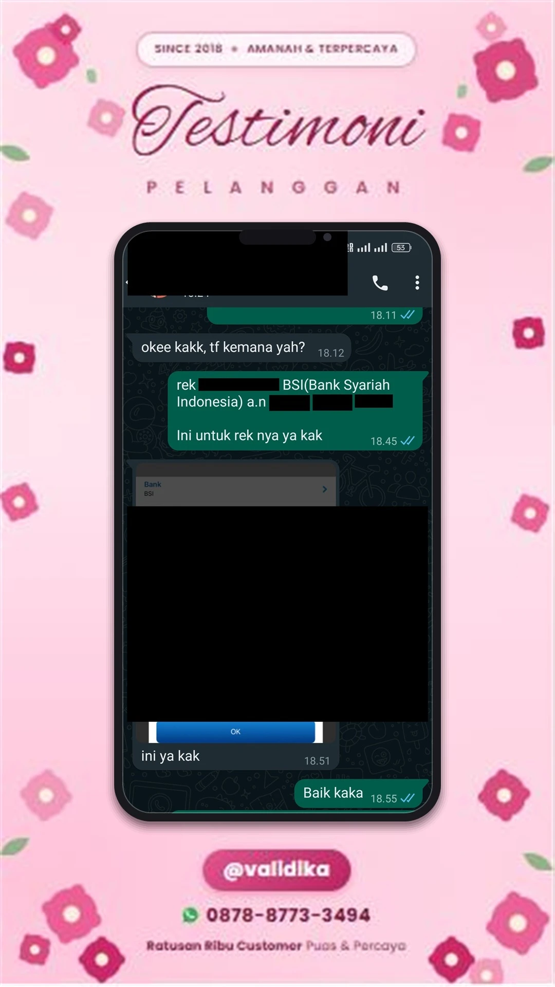 Bukti testimoni pelanggan