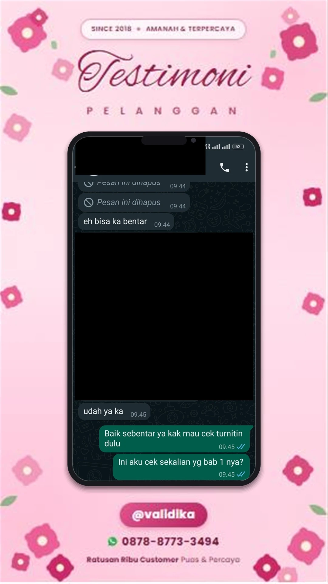 Bukti testimoni pelanggan