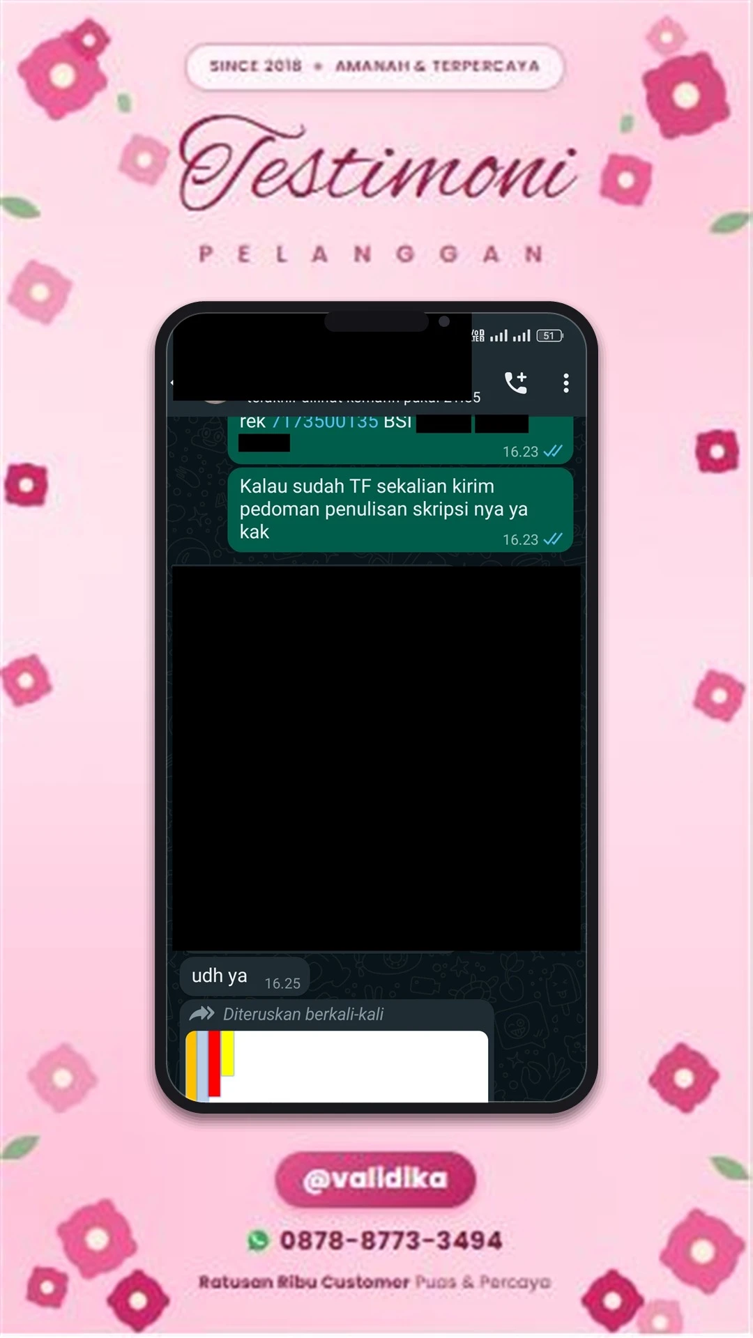Bukti testimoni pelanggan