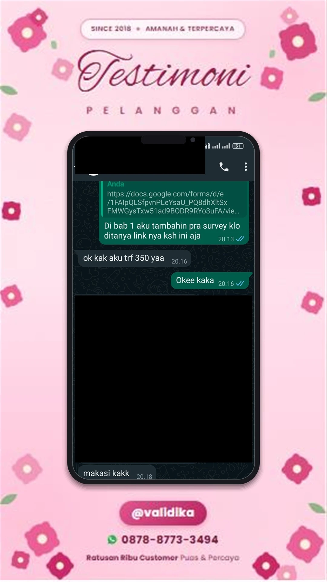 Bukti testimoni pelanggan
