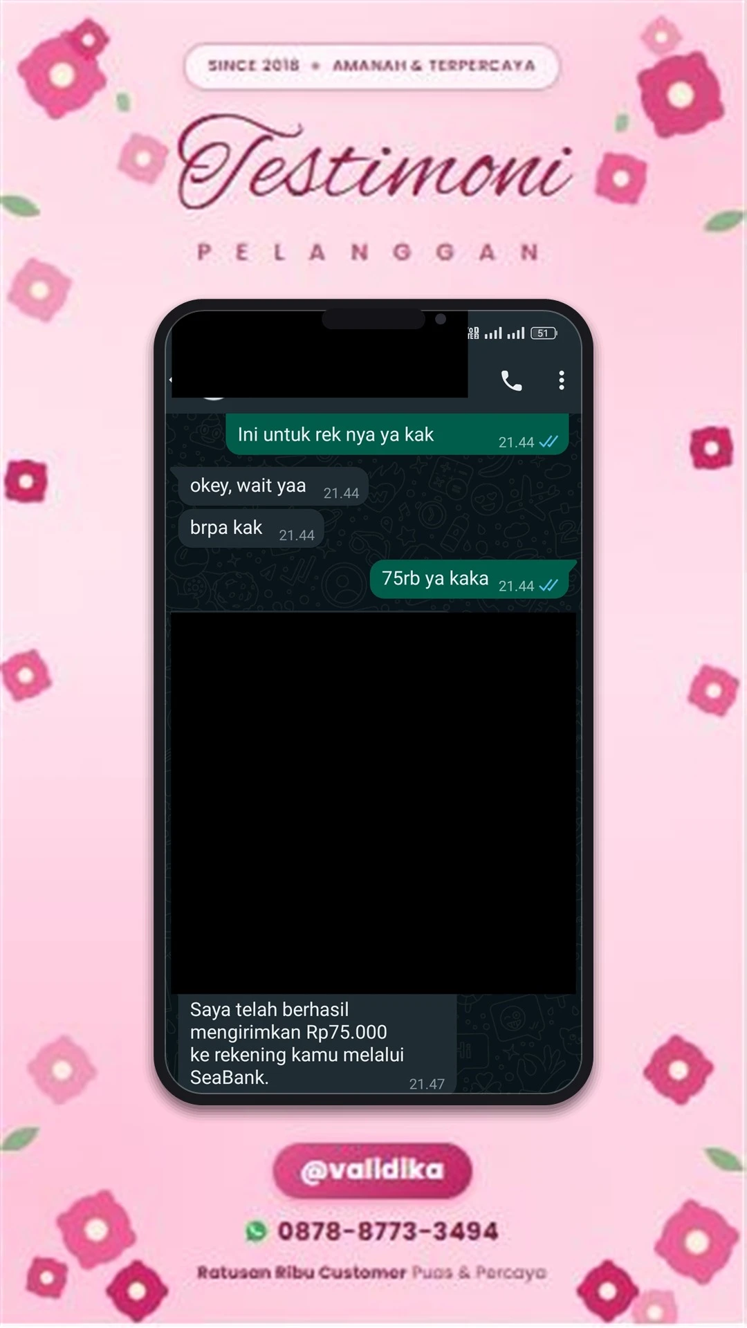 Bukti testimoni pelanggan