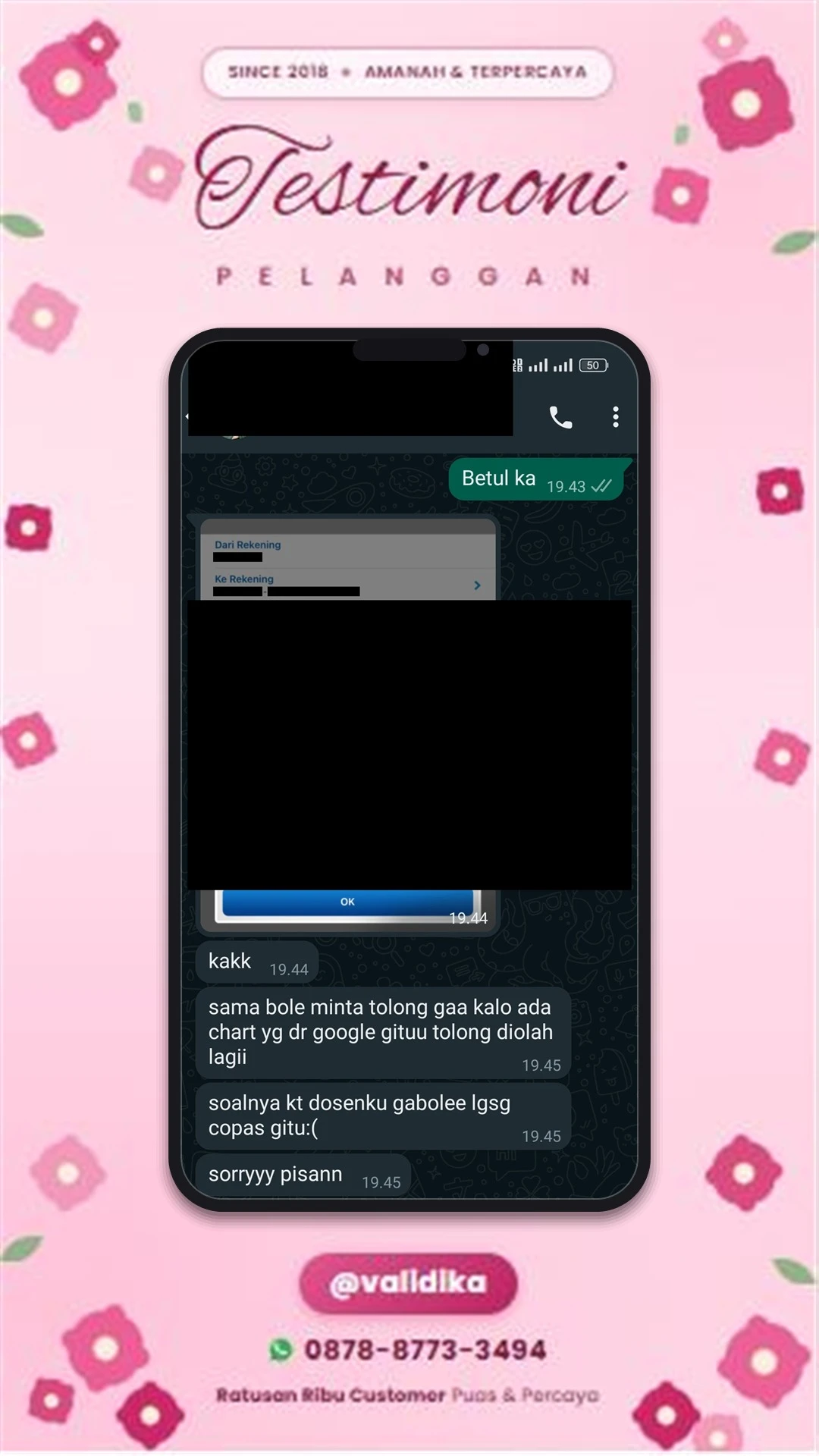 Bukti testimoni pelanggan