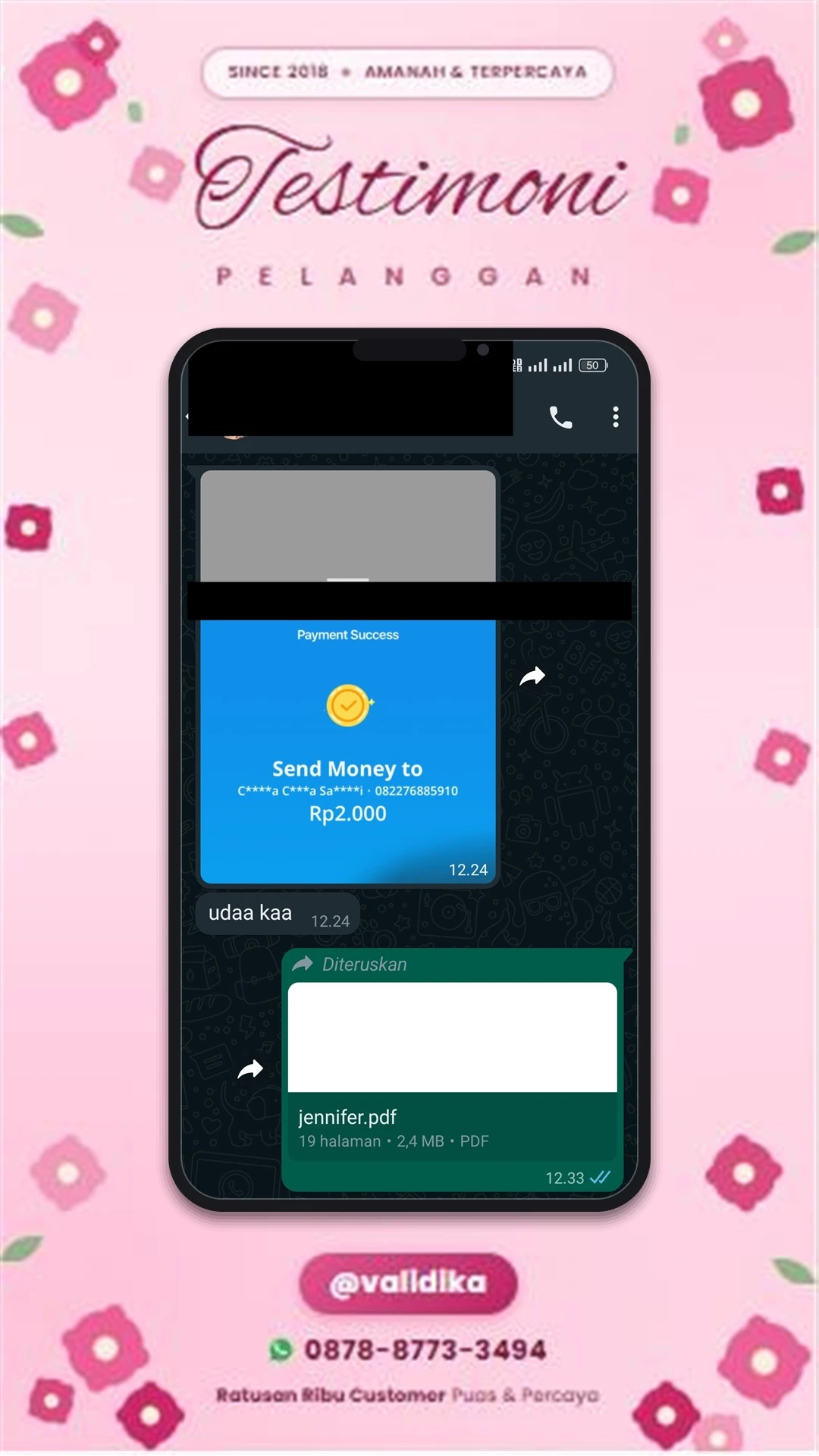 Bukti testimoni pelanggan