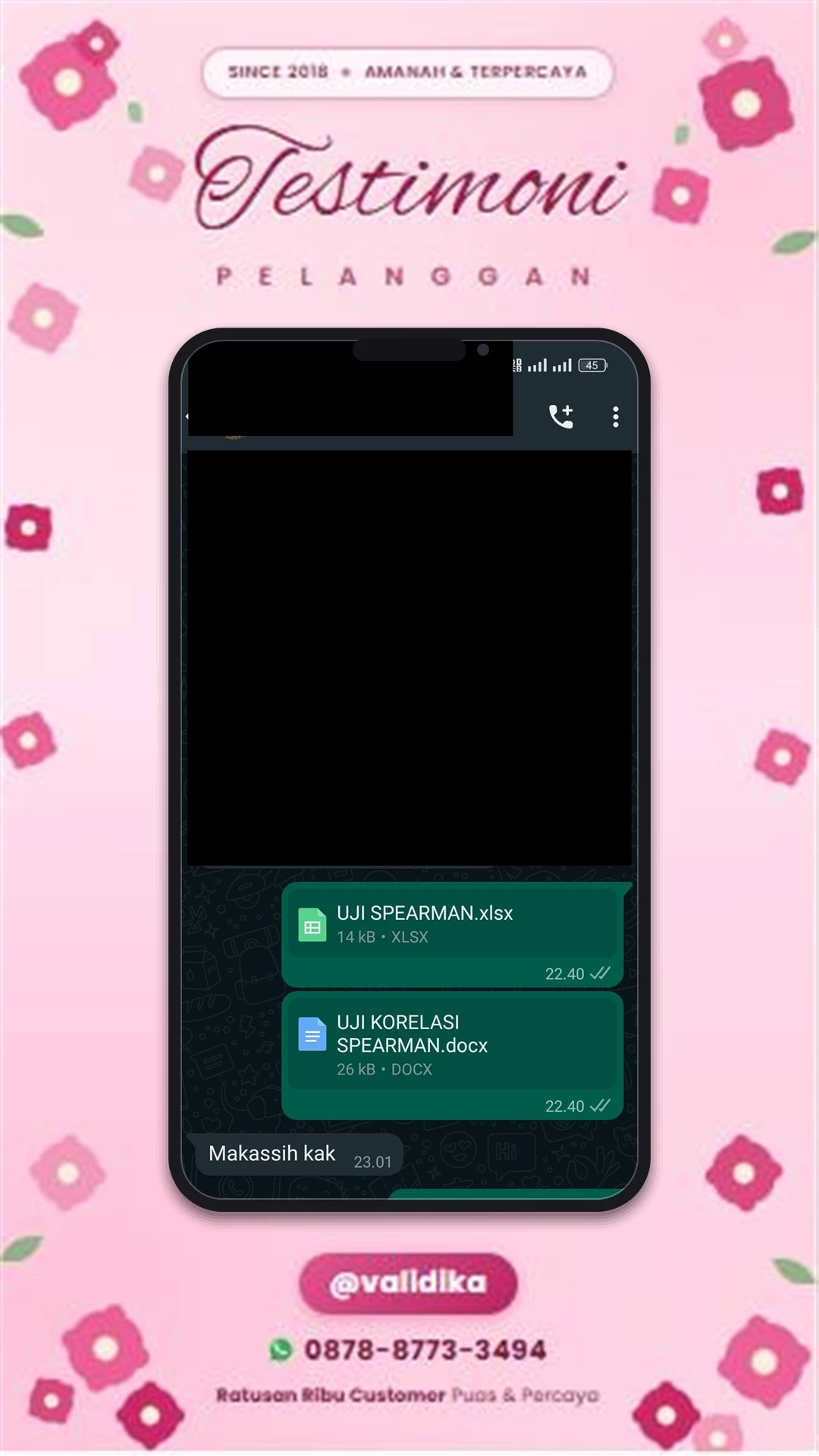 Bukti testimoni pelanggan
