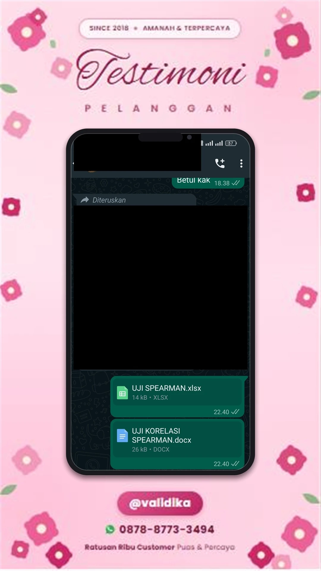 Bukti testimoni pelanggan