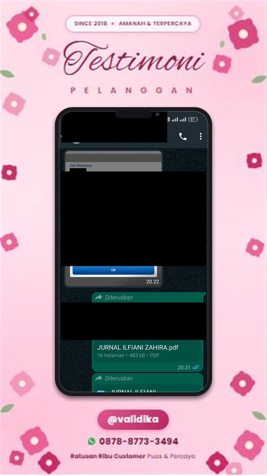 Bukti testimoni pelanggan