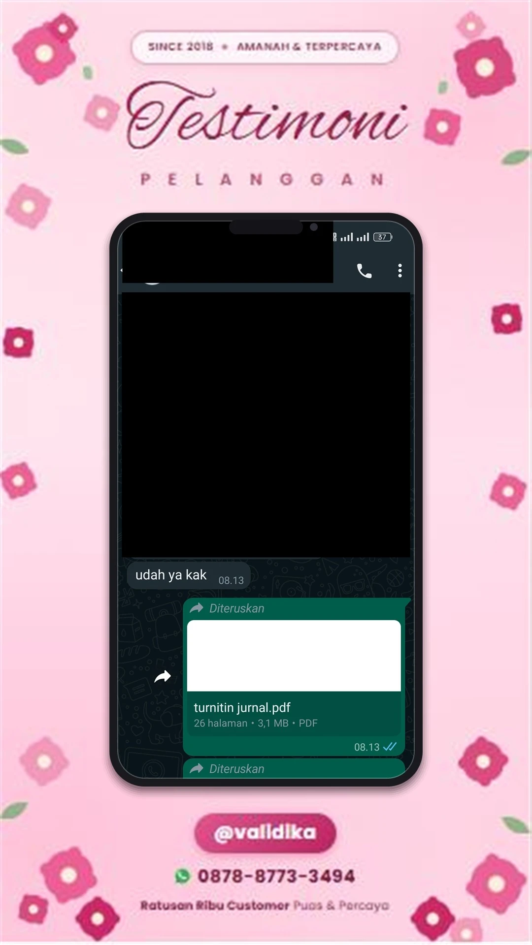 Bukti testimoni pelanggan
