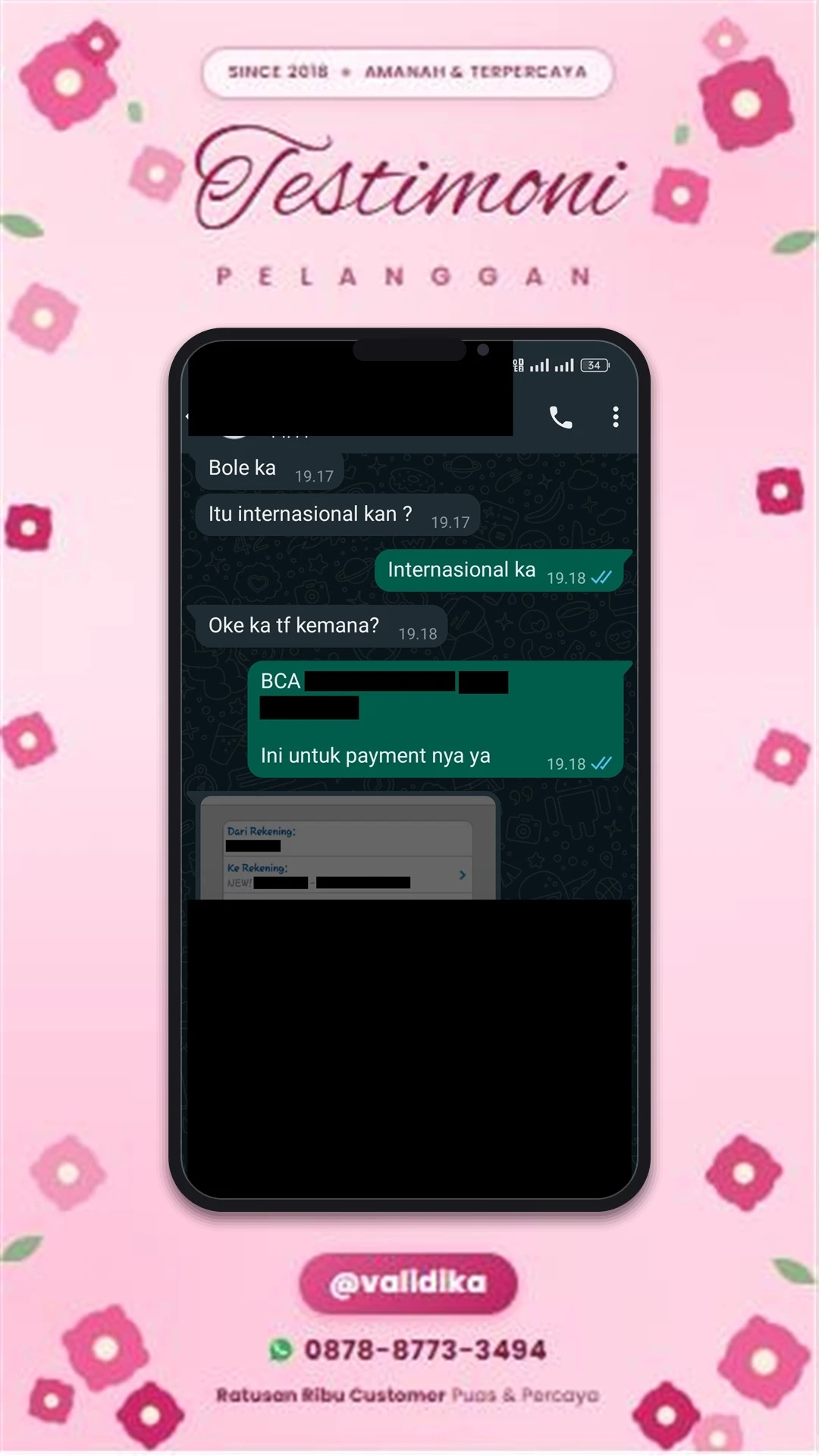 Bukti testimoni pelanggan