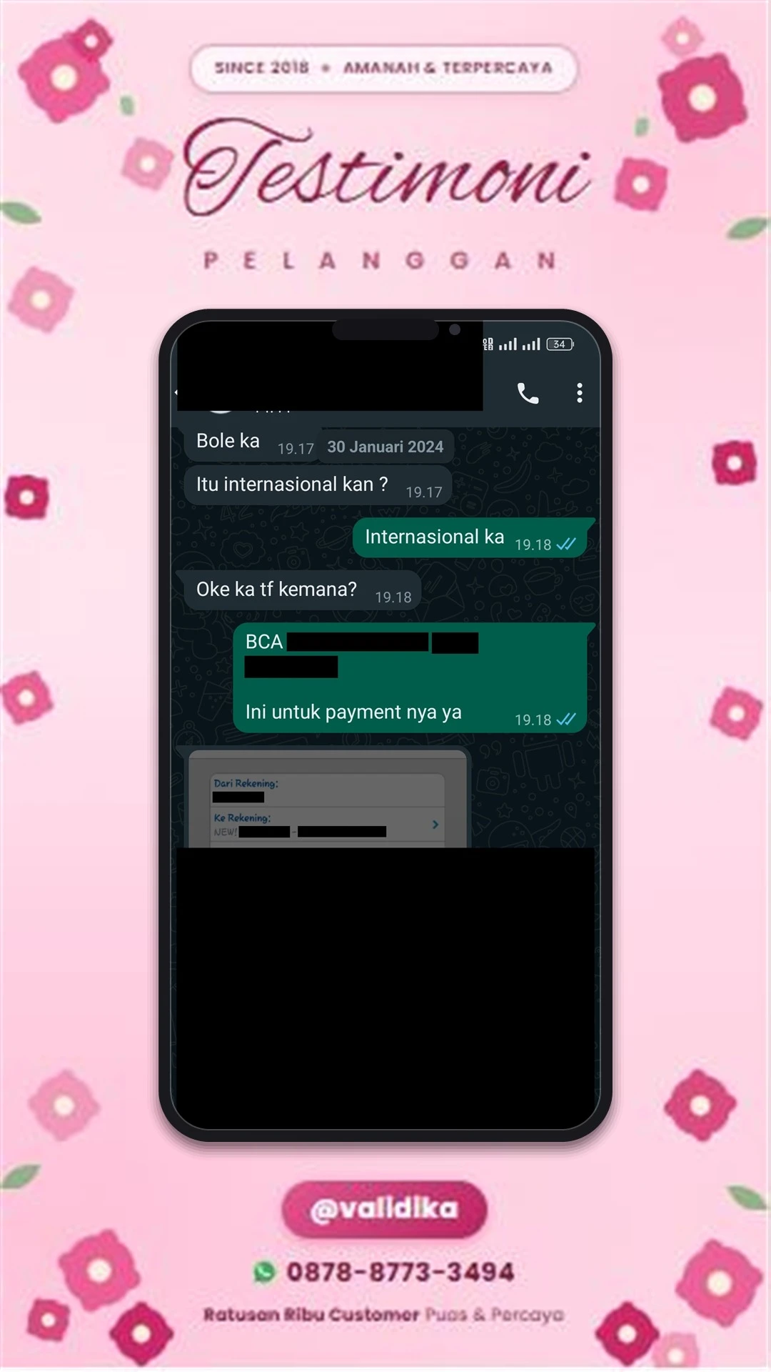 Bukti testimoni pelanggan