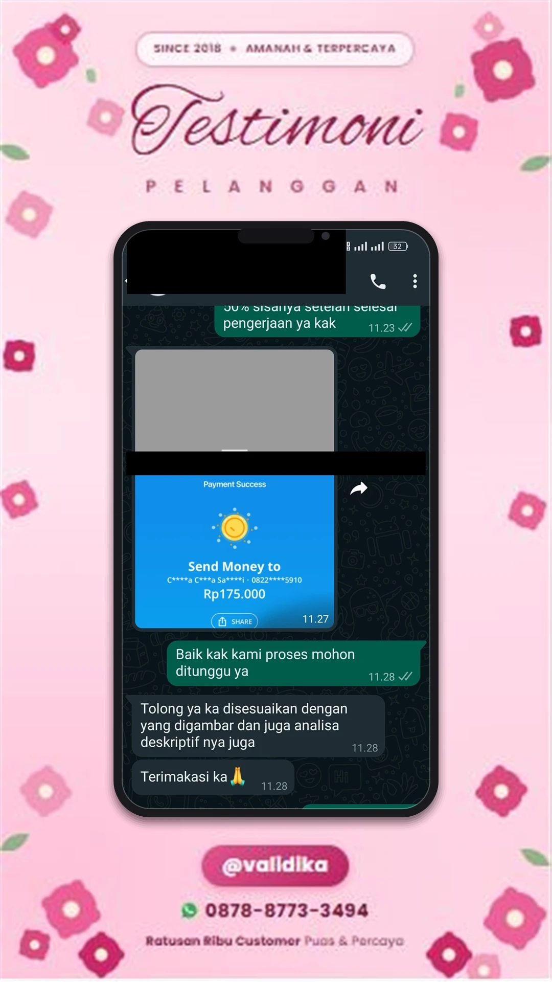 Bukti testimoni pelanggan