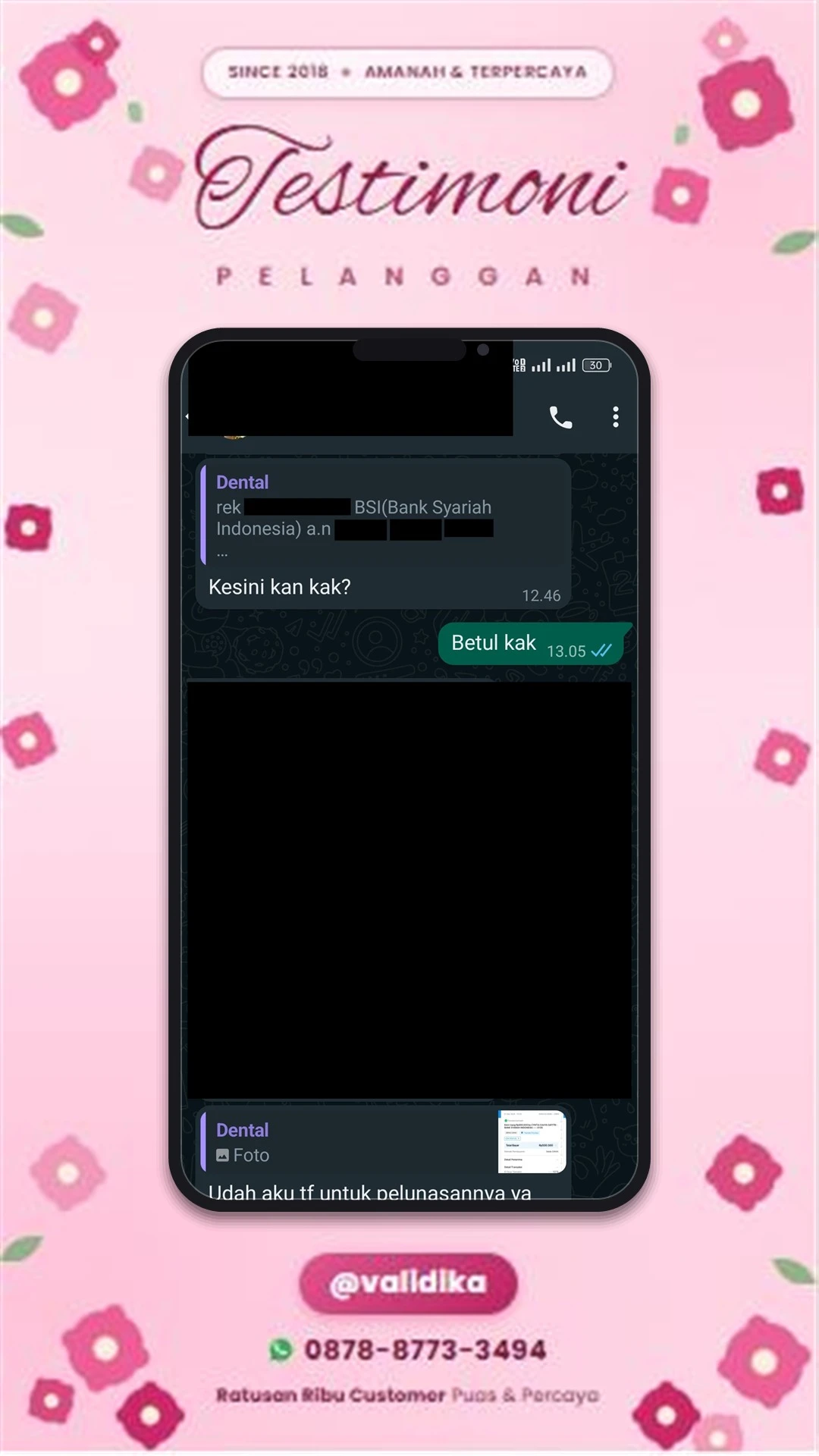 Bukti testimoni pelanggan