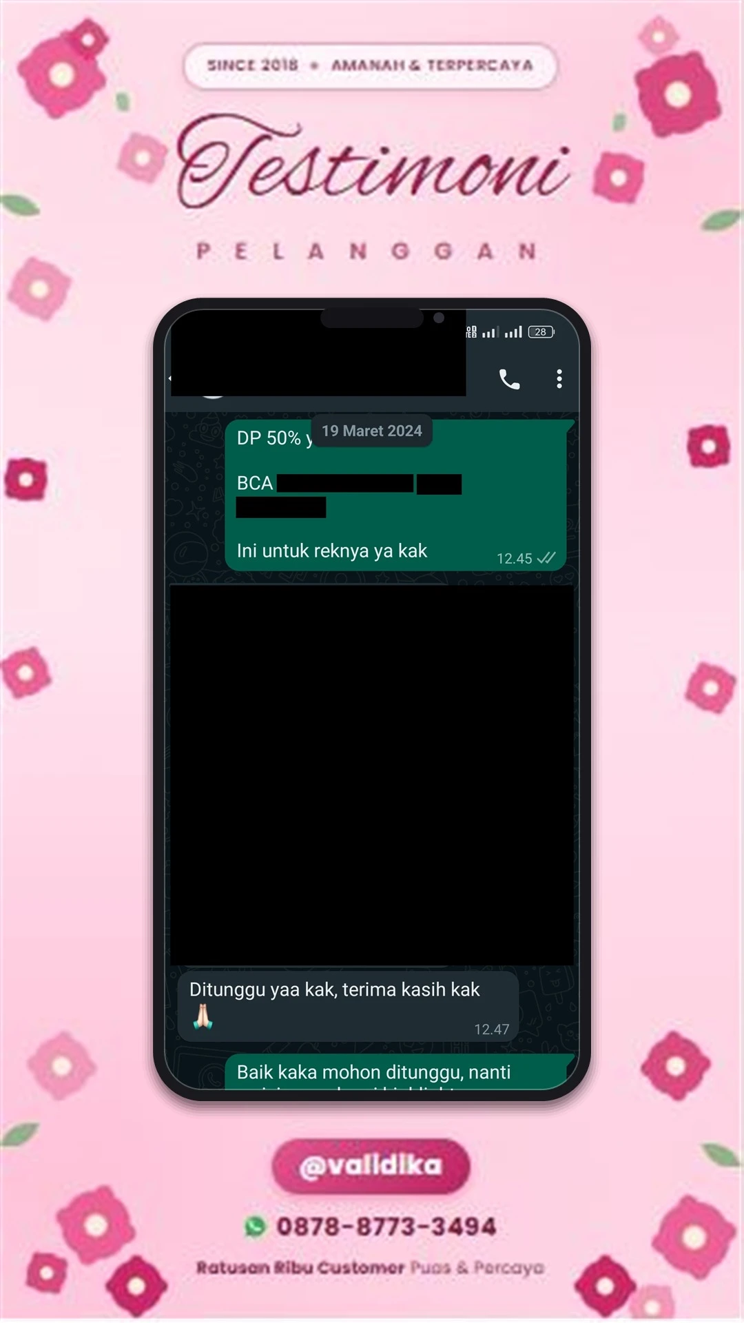 Bukti testimoni pelanggan