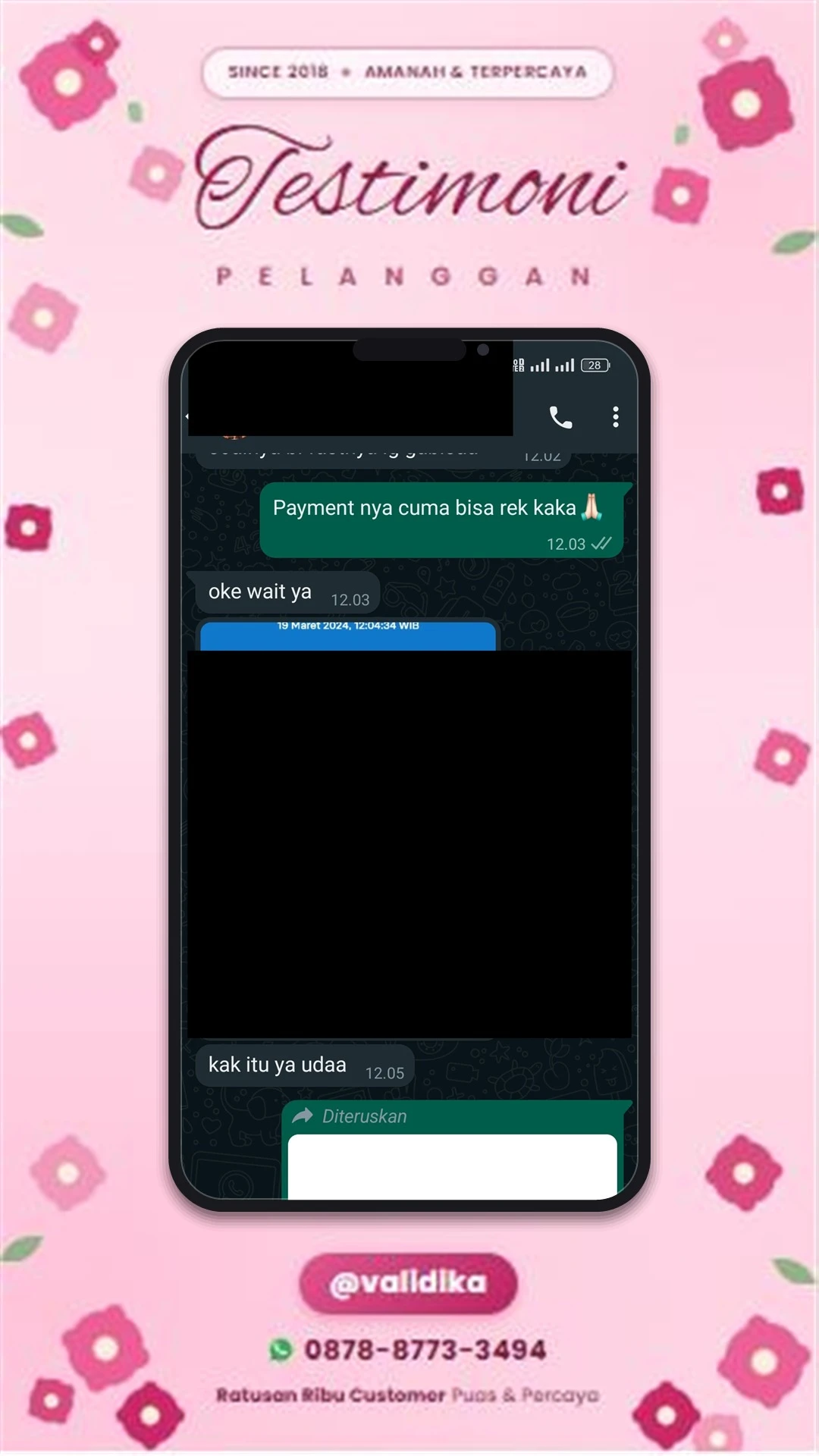 Bukti testimoni pelanggan