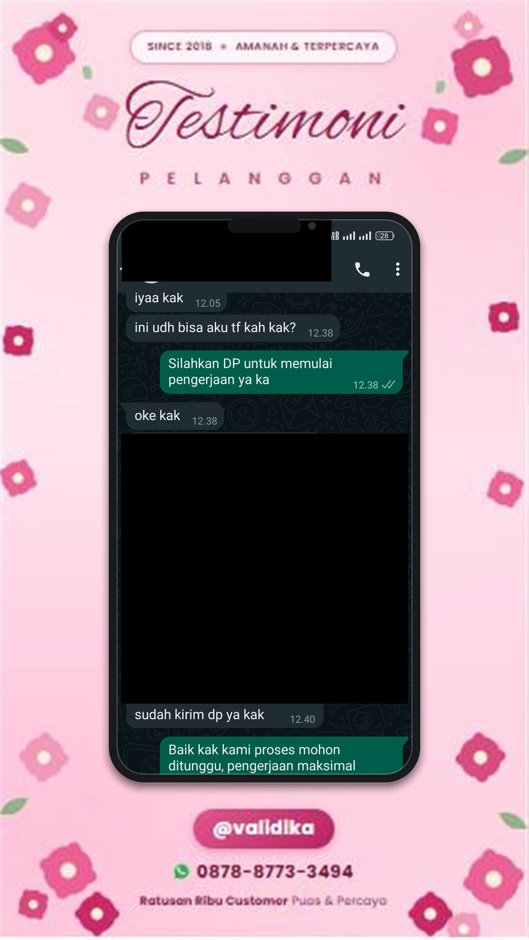 Bukti testimoni pelanggan