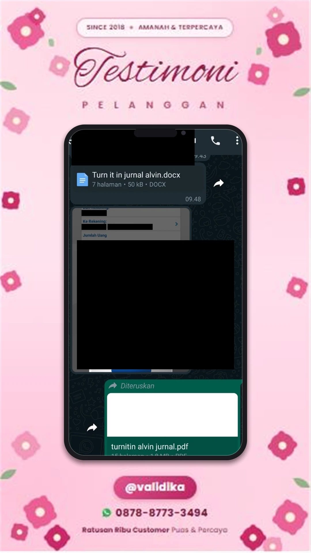 Bukti testimoni pelanggan