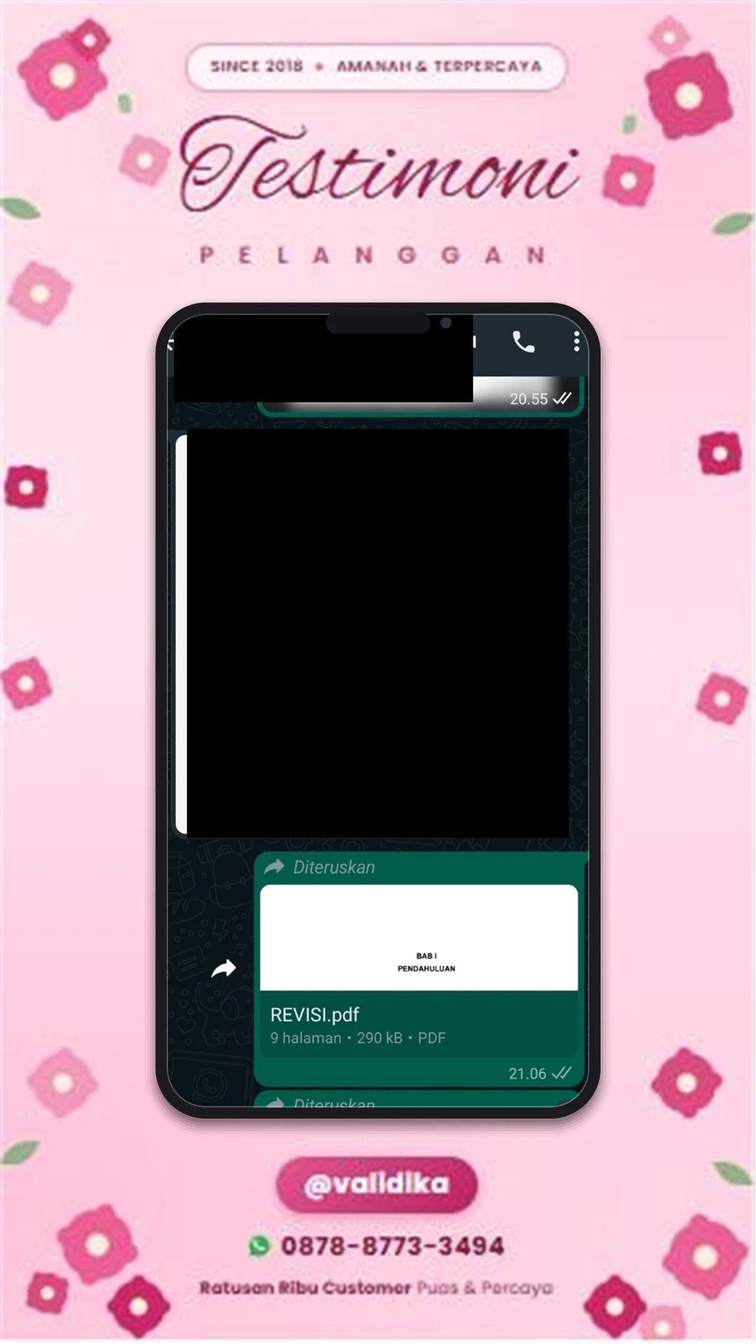 Bukti testimoni pelanggan