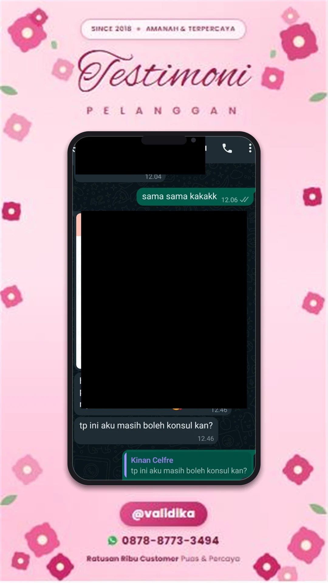 Bukti testimoni pelanggan
