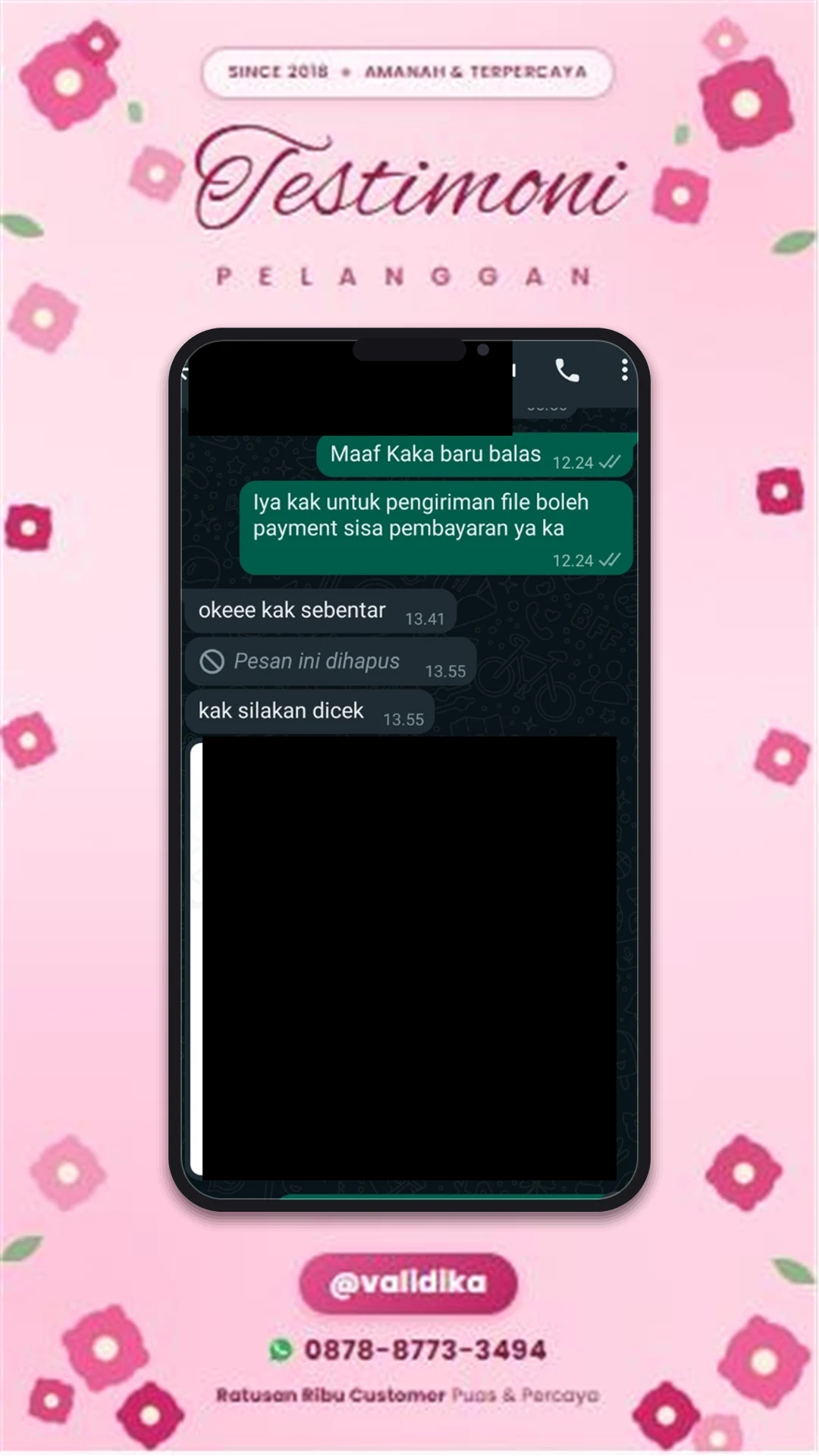 Bukti testimoni pelanggan