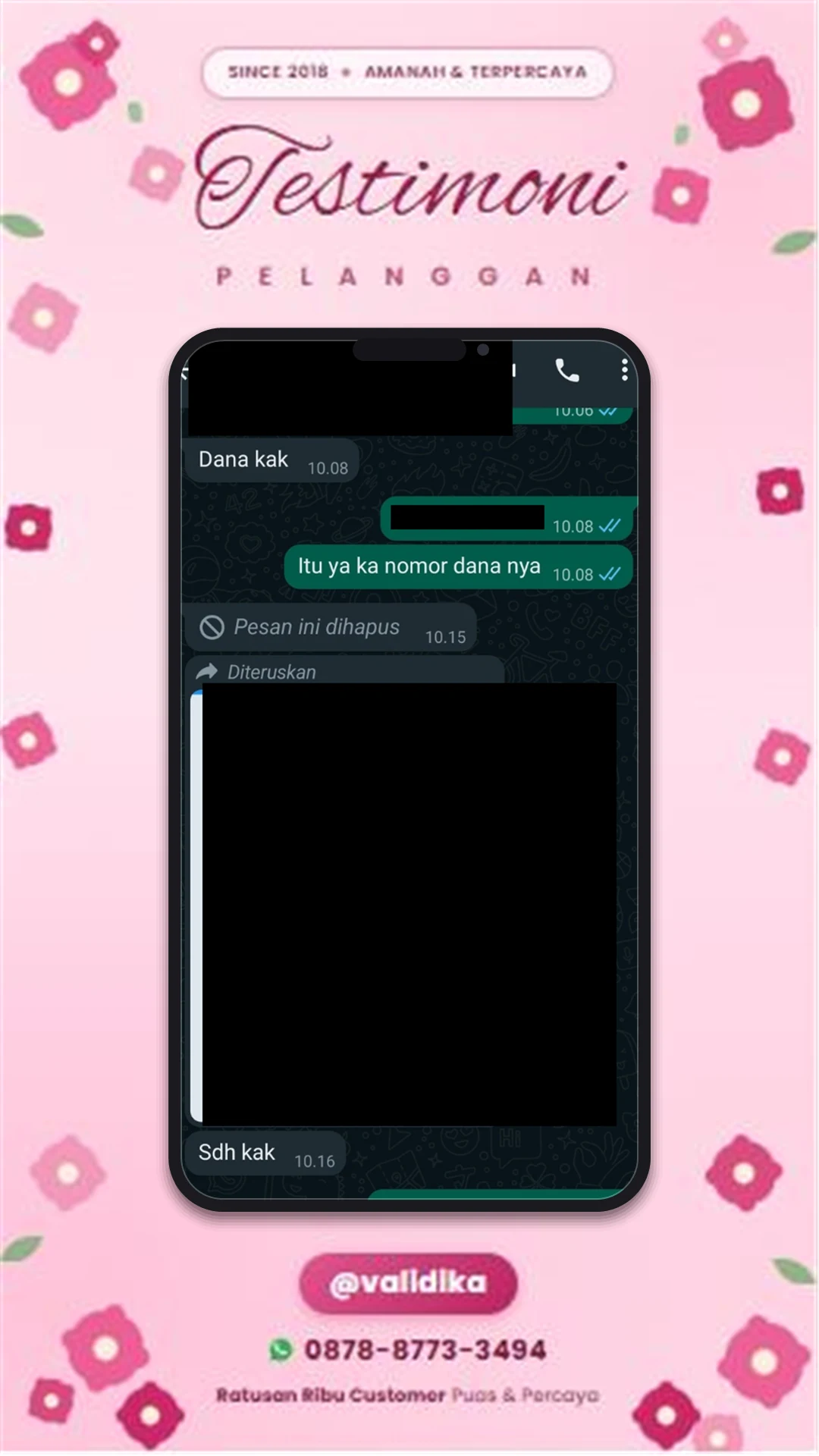 Bukti testimoni pelanggan