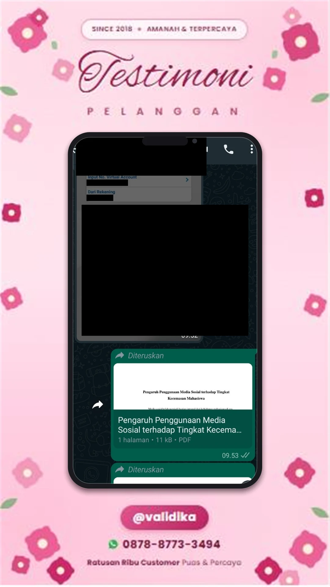 Bukti testimoni pelanggan